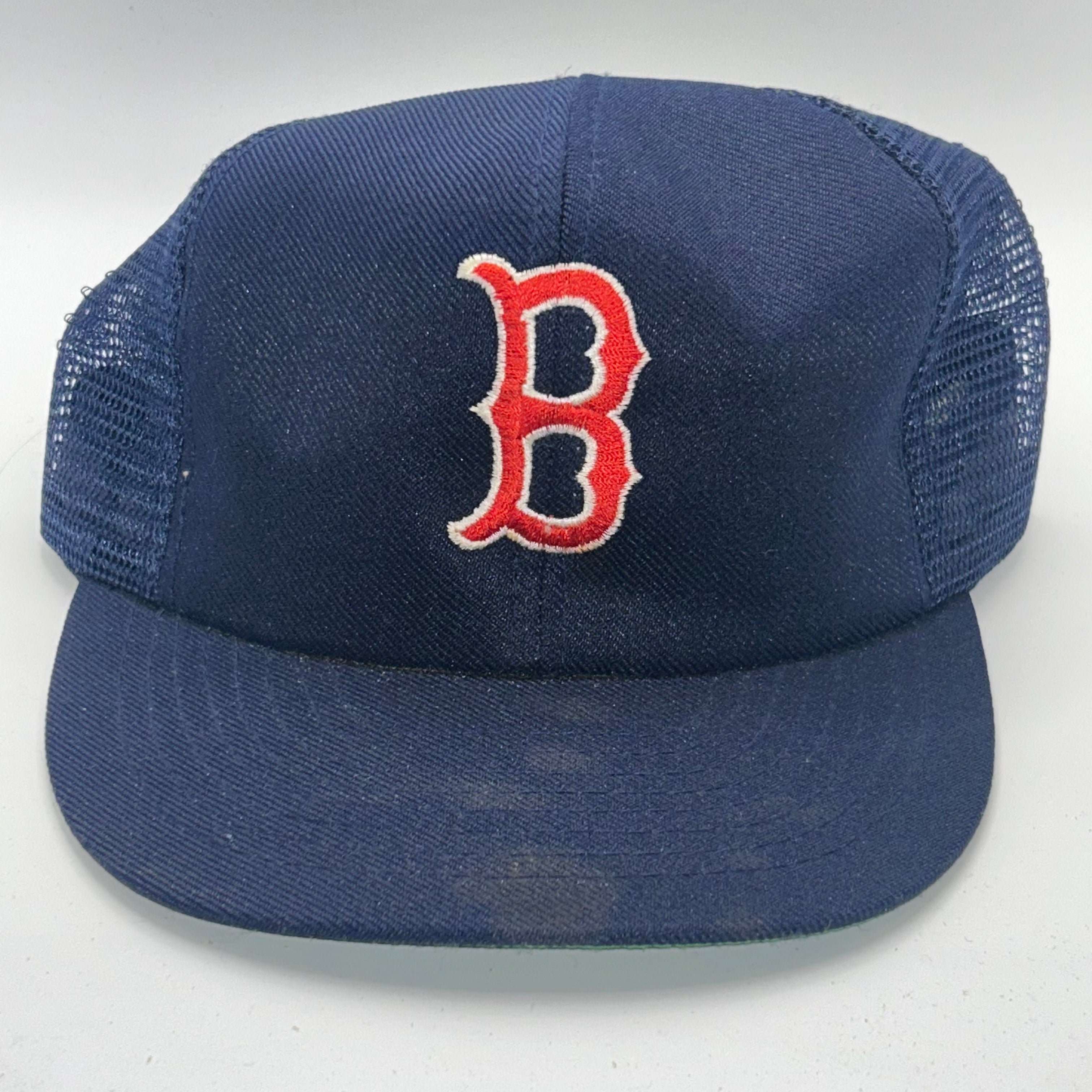 Vintage Boston Red Sox MLB B Navy Annco Trucker Mesh Snapback Hat