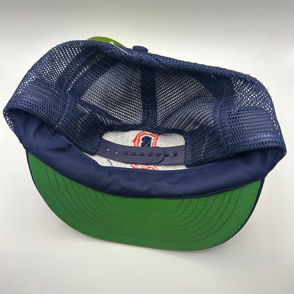 Vintage Boston Red Sox MLB B Navy Annco Trucker Mesh Snapback Hat