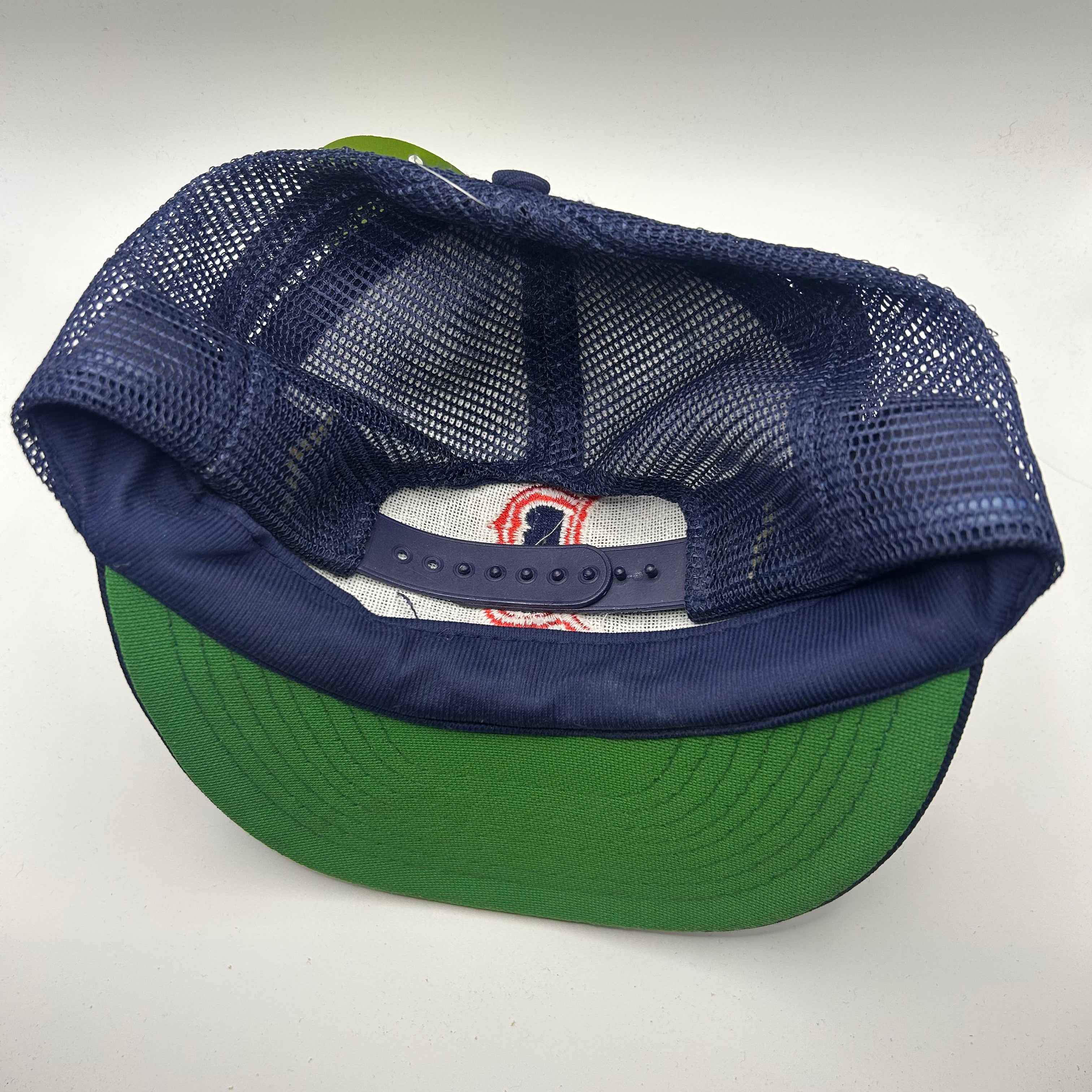 Vintage Boston Red Sox MLB B Navy Annco Trucker Mesh Snapback Hat