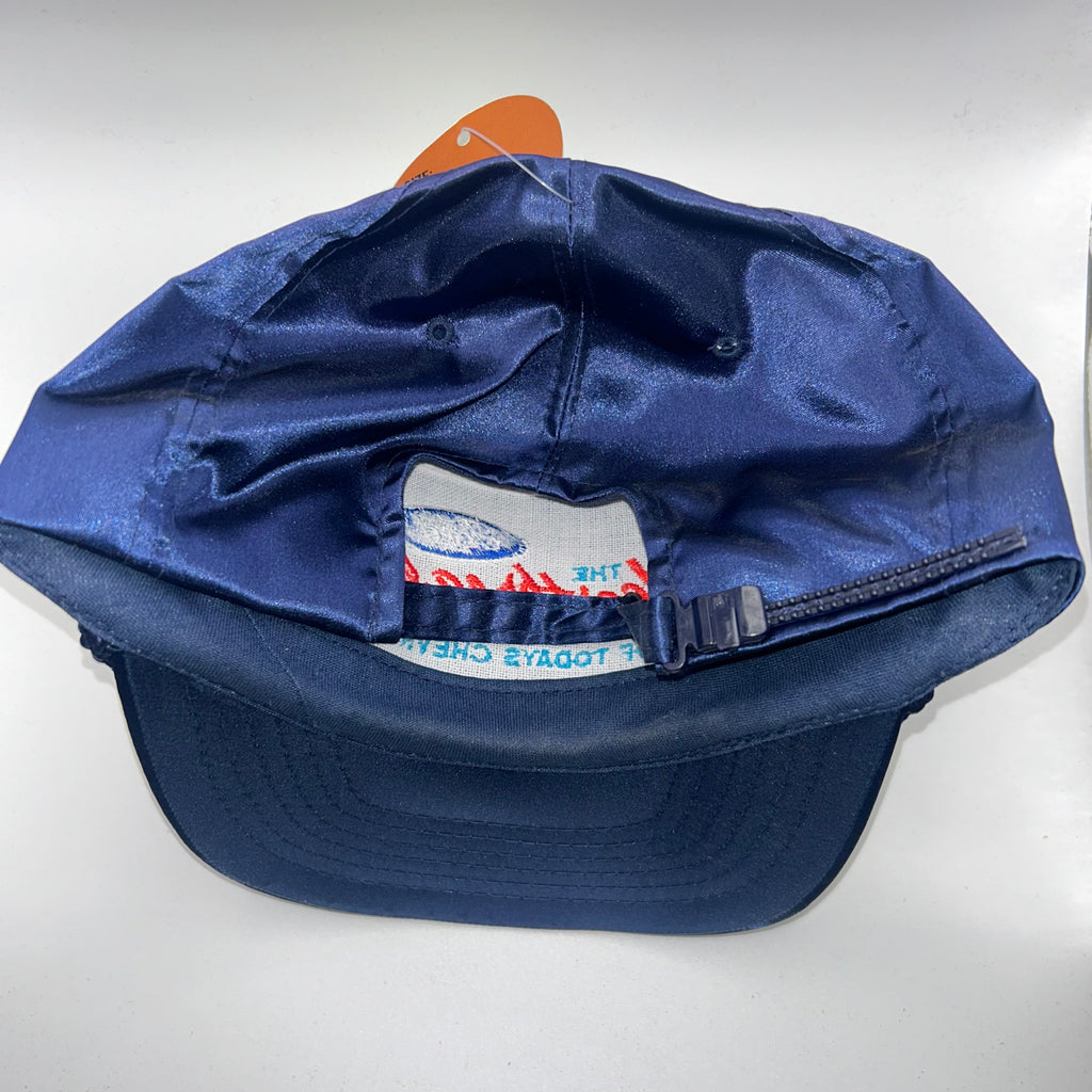 Vintage Ford Heartbreak of Todays Chevrolet Funny Rope Satin Navy Zip Back Hat