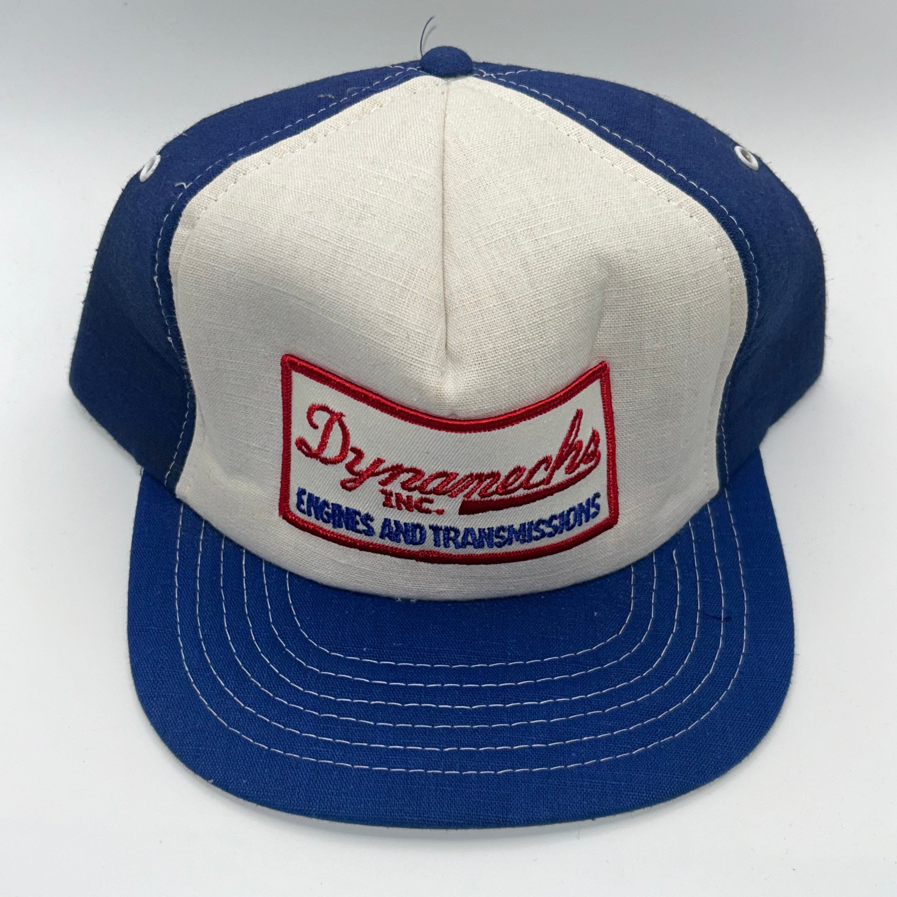 Vintage Dynamechs Engines Transmissions Patch Blue Trucker Snapback Hat