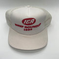 Vintage IGA Beef Roundup 1985 White Trucker Mesh Snapback Hat