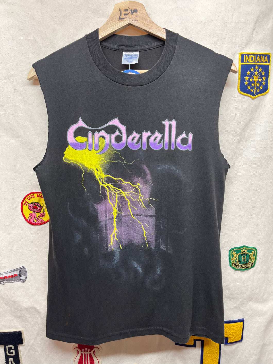 Vintage Cinderella Night Songs 80's Rock Cutoff T-Shirt: M