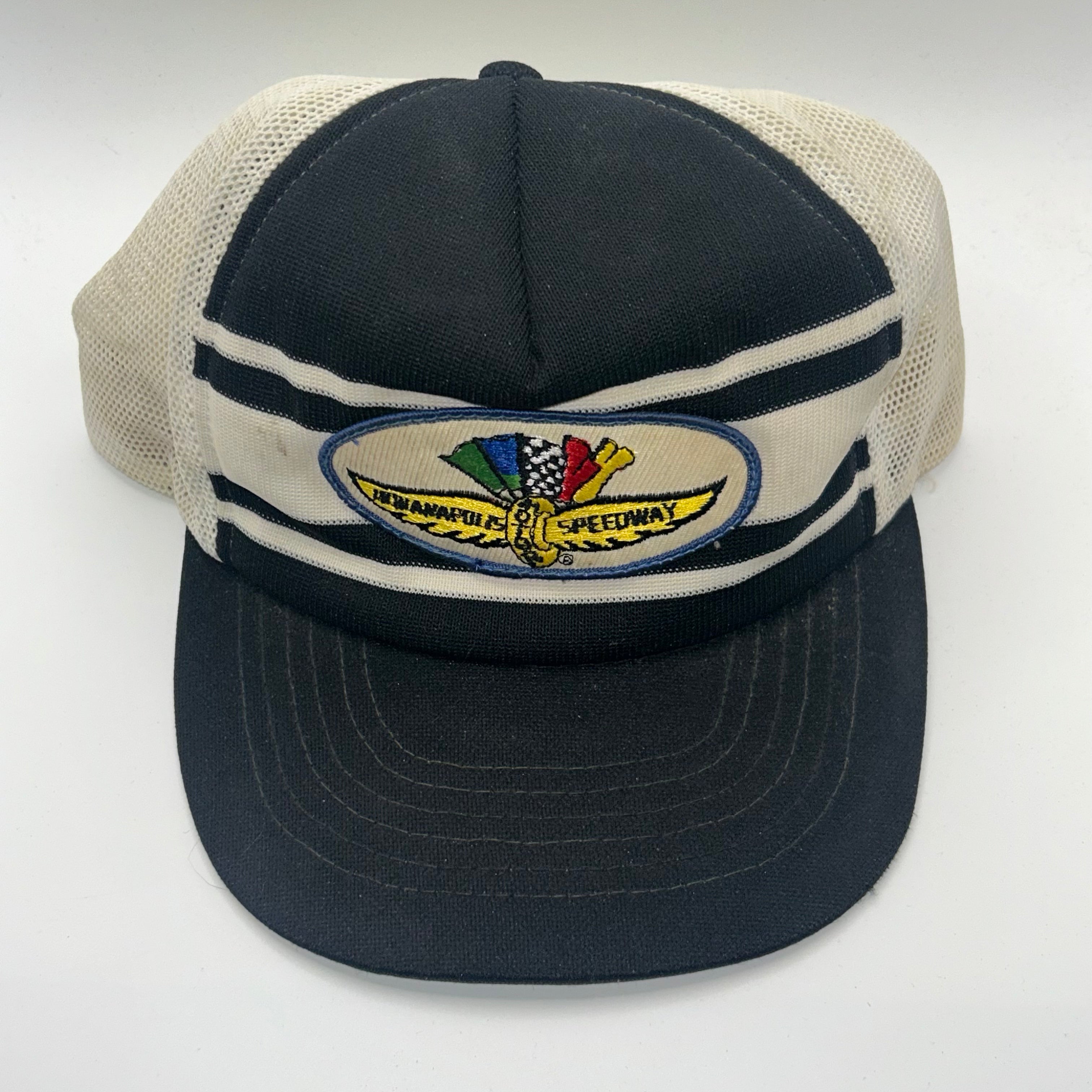 Vintage Indy 500 Racing Patch Trucker Mesh Snapback Hat