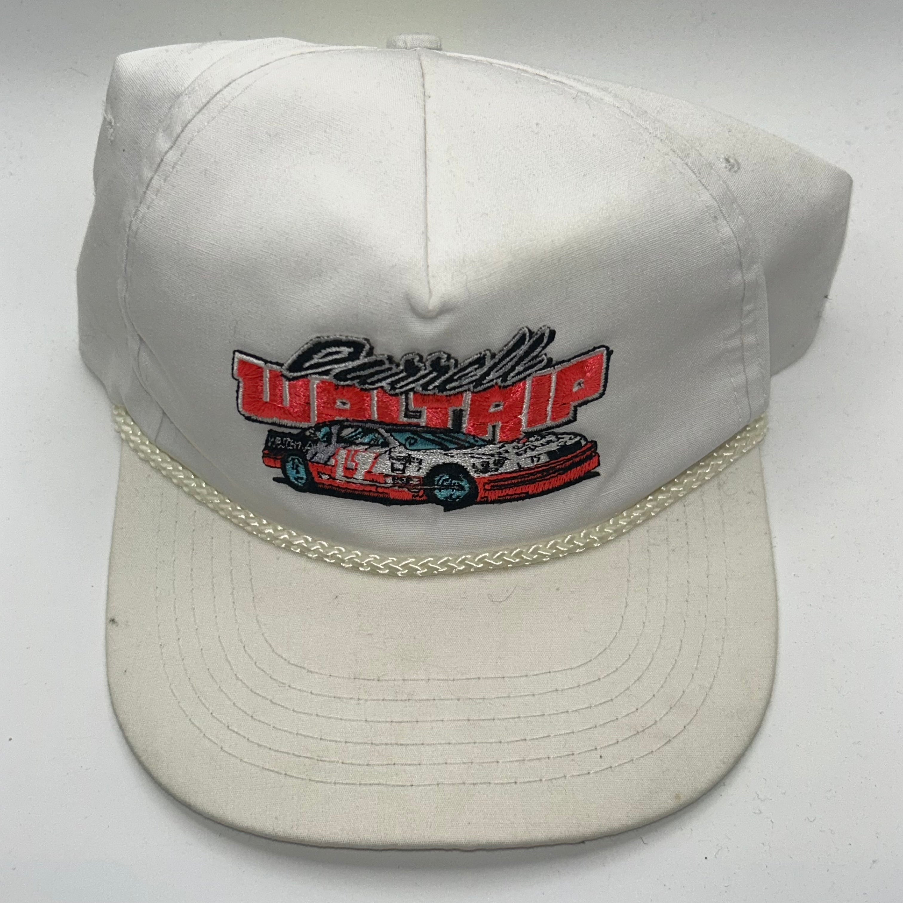 Vintage Darrel Waltrip NASCAR Racing White Rope Snapback Hat