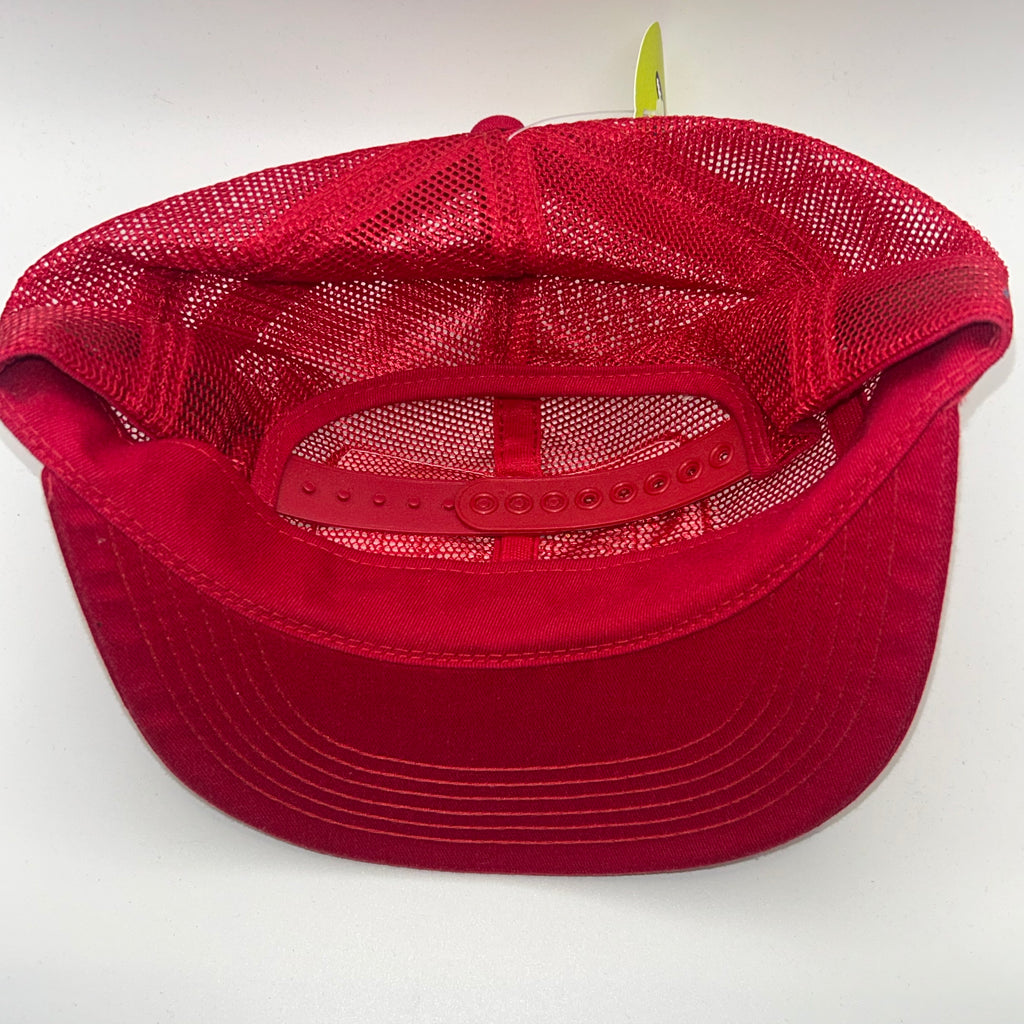 Vintage Stewart Seeds Patch All Mesh Farm Trucker Red Snapback Hat
