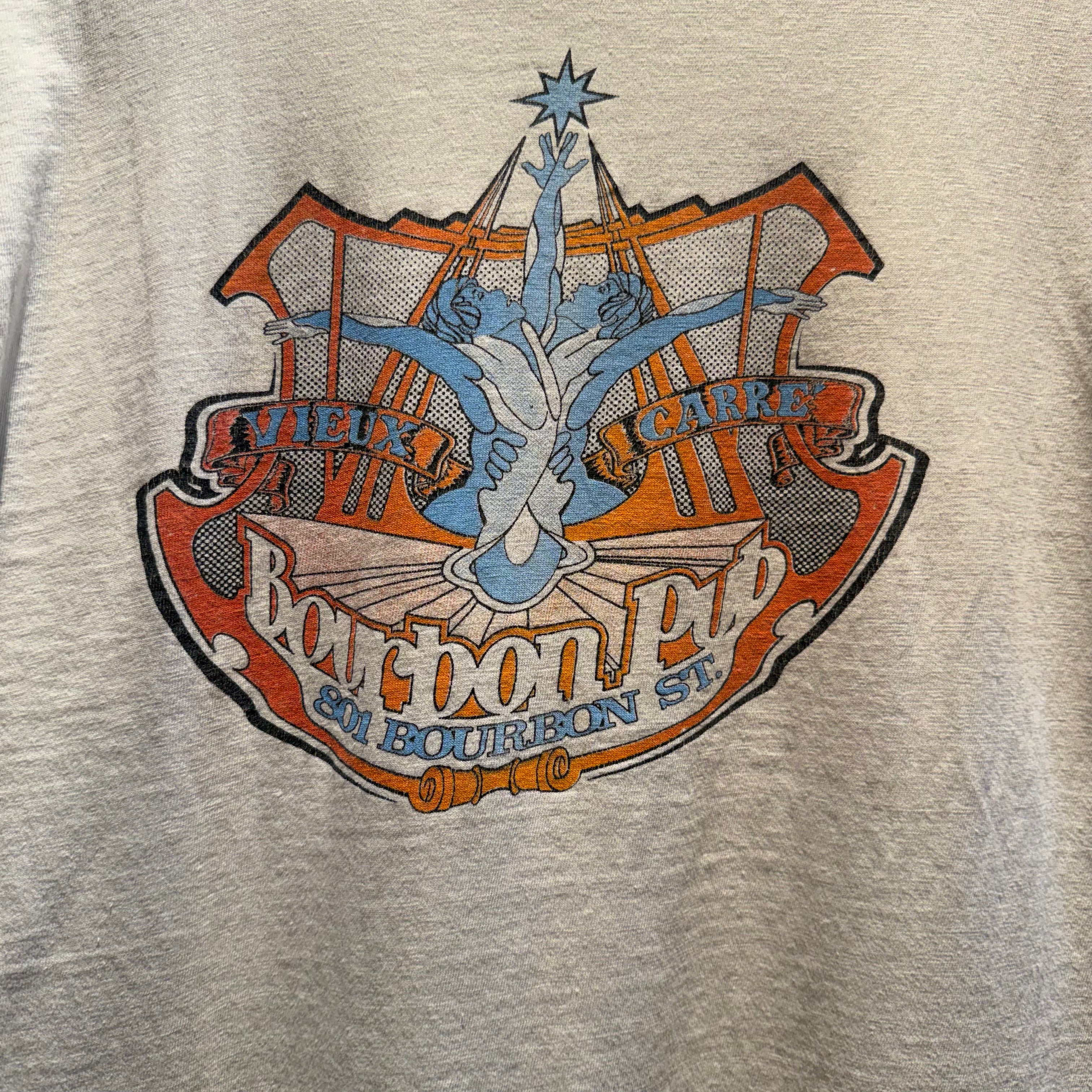 Vintage Single Stitch Bourbon Pub New Orleans Graphic T-Shirt: M