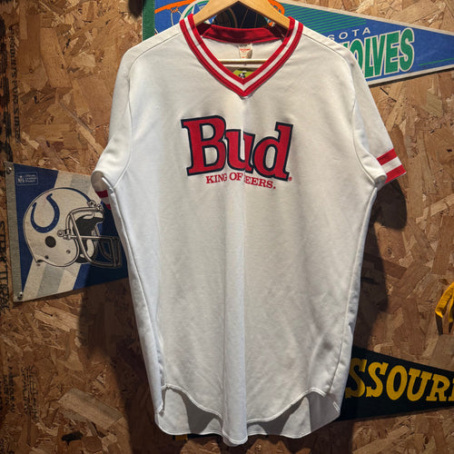 Vintage 90s Single-Stitch Bud King of Beers Wilson Jersey Shirt: XL