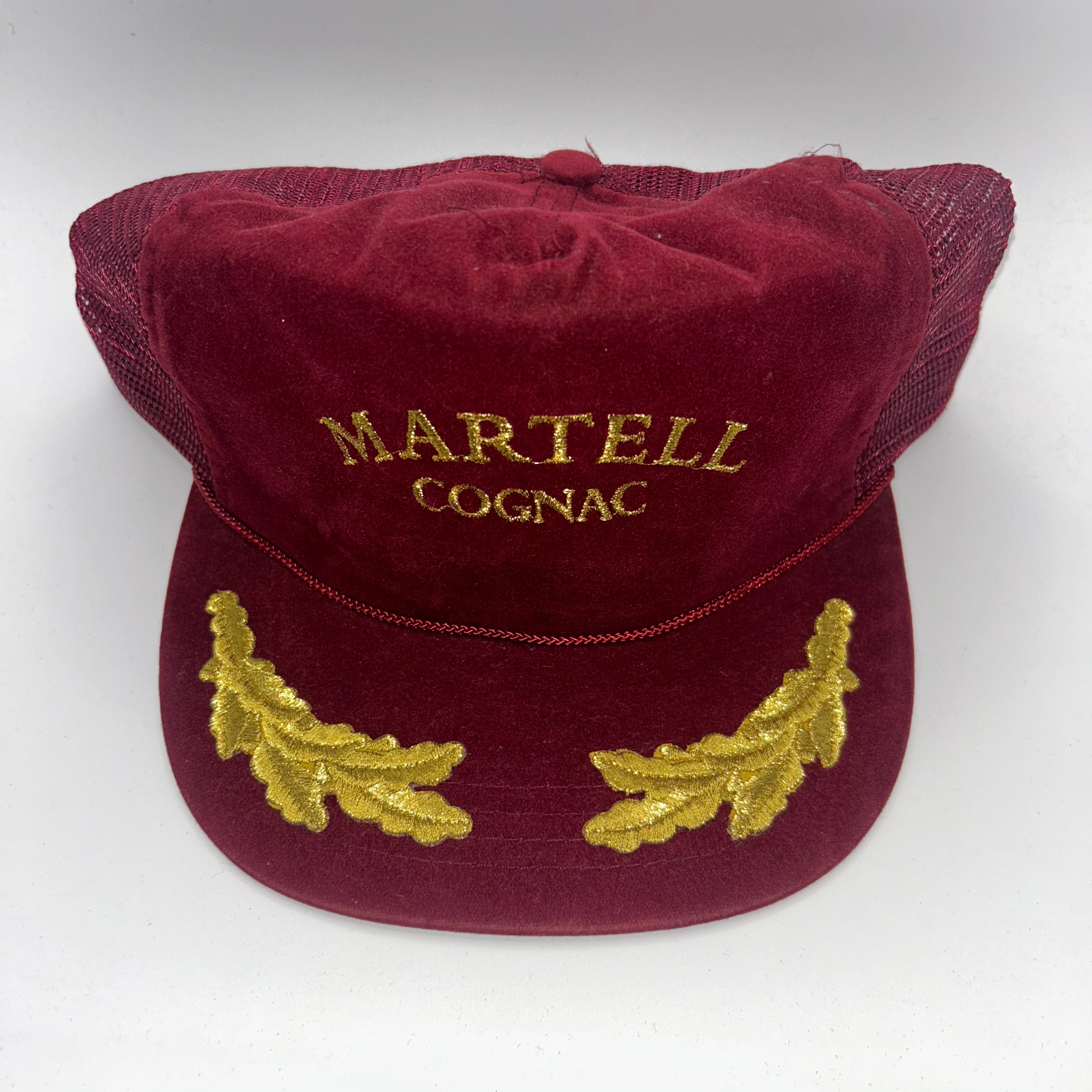 Vintage Martell Cognac Liquor Promo Red Velvet Scrambled Eggs Mesh Snapback Hat