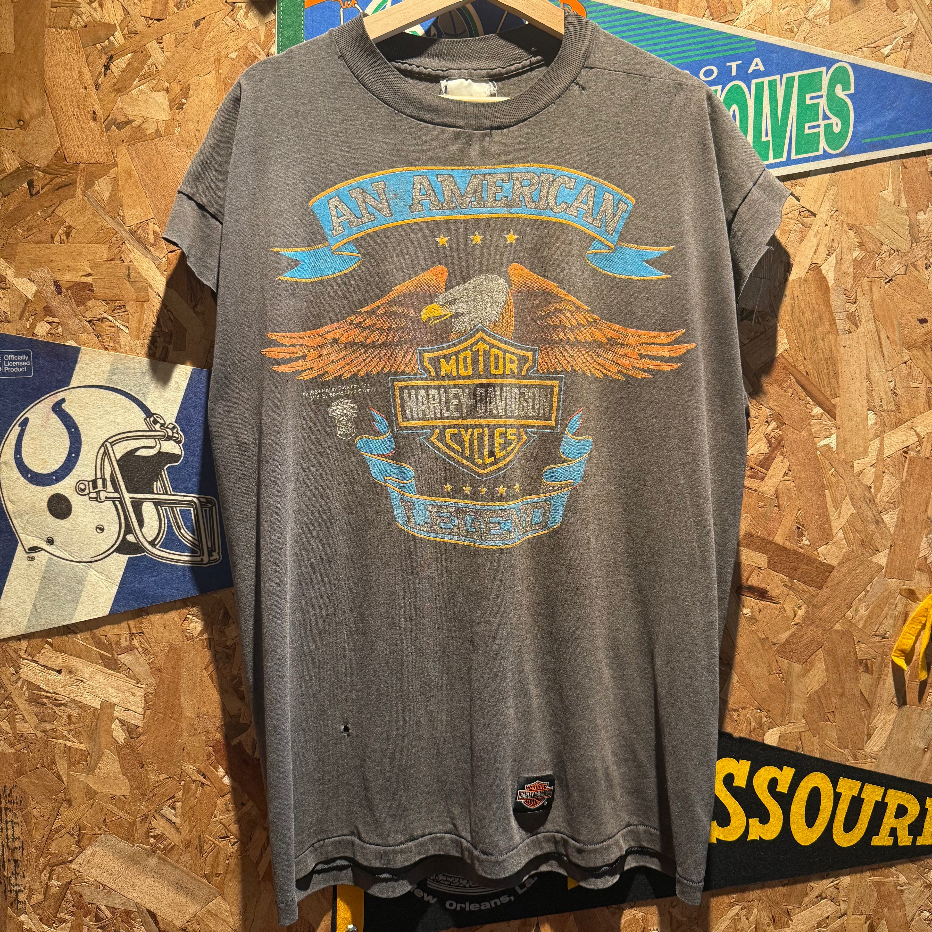 VTG All-American Harley Davidson Motorcycles T-Shirt: XL