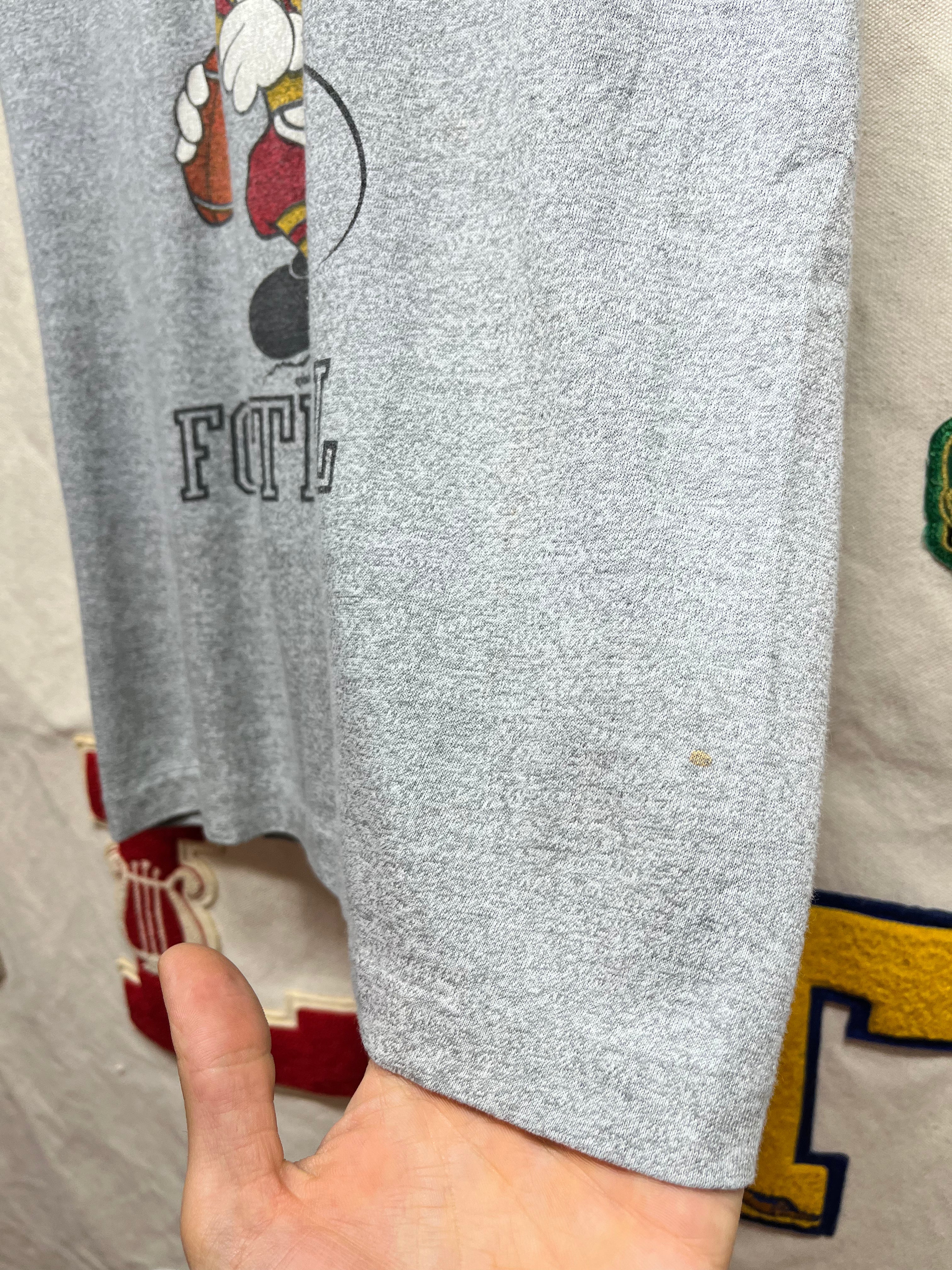 Vintage Illinois Football Mickey Mouse v-neck T-Shirt: