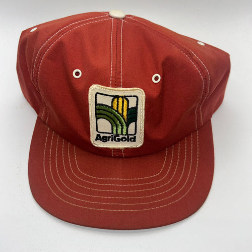 Vintage Agrigold Farm Seed Patch Burnt Orange Snapback Hat