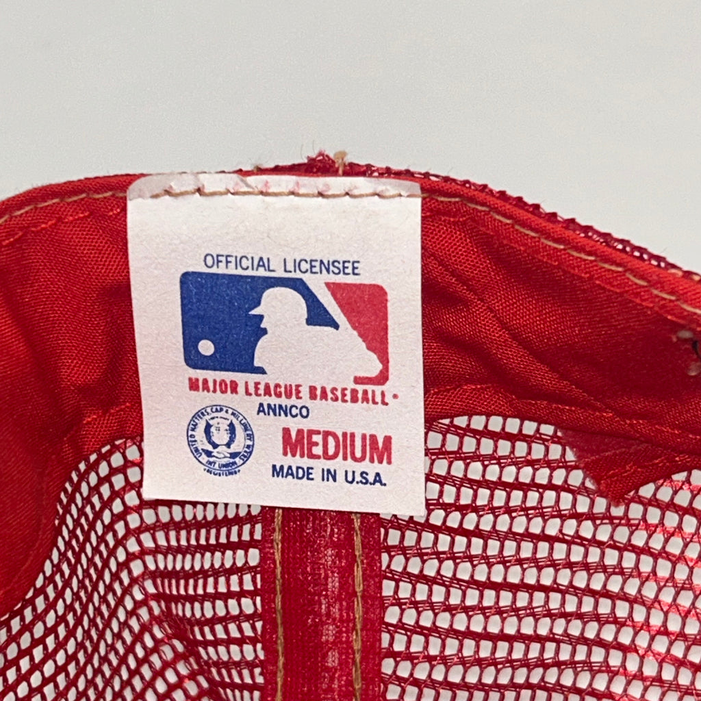 Vintage St.Louis Cardinals MLB STL Red Script Trucker Mesh Annco Snapback Hat