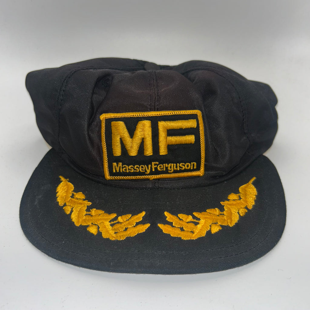 Vintage Massey Ferguson MF Patch Black Mesh Snapback Hat