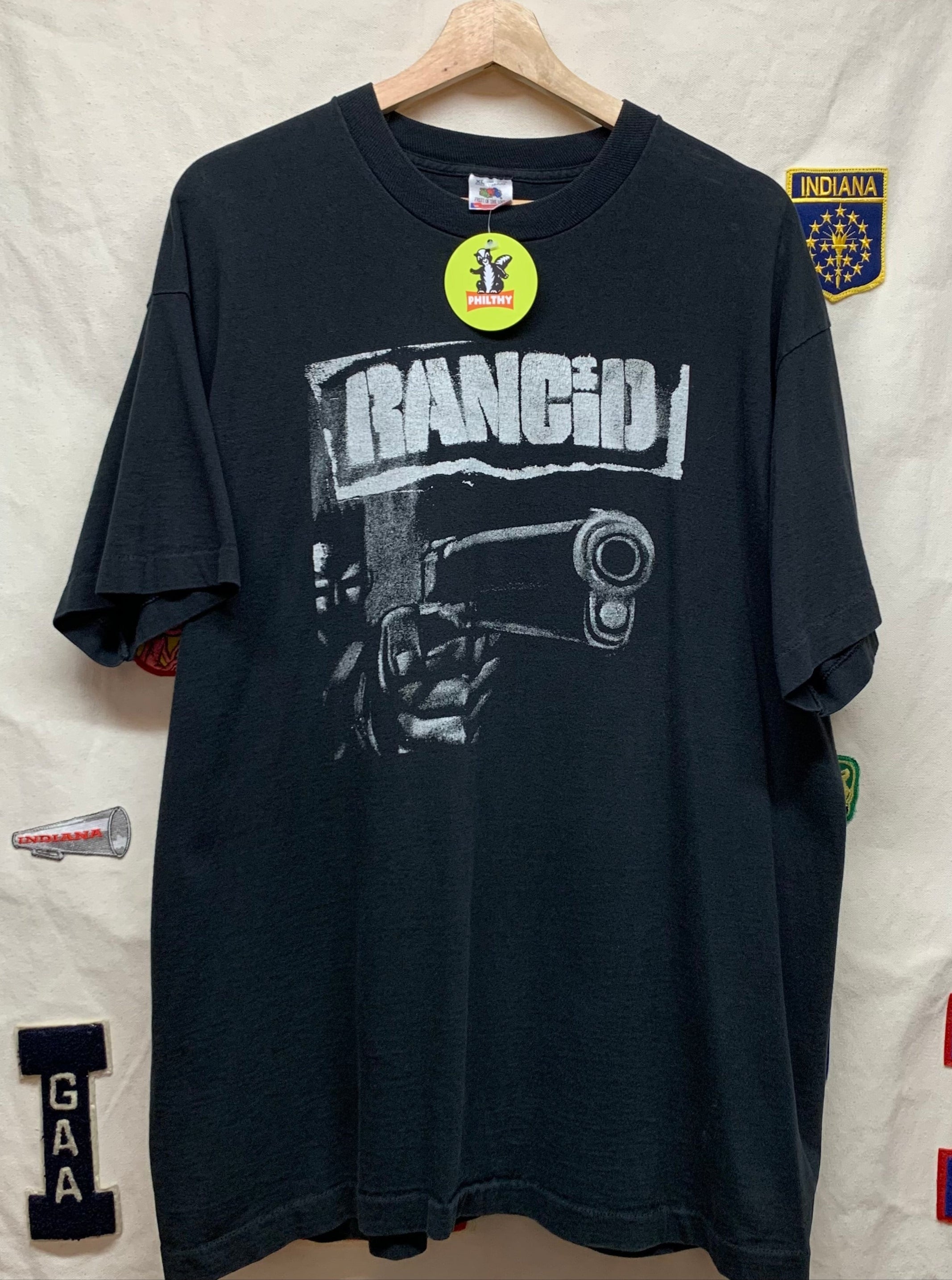 Vintage Rancid Punk Gun Band T-Shirt: XL