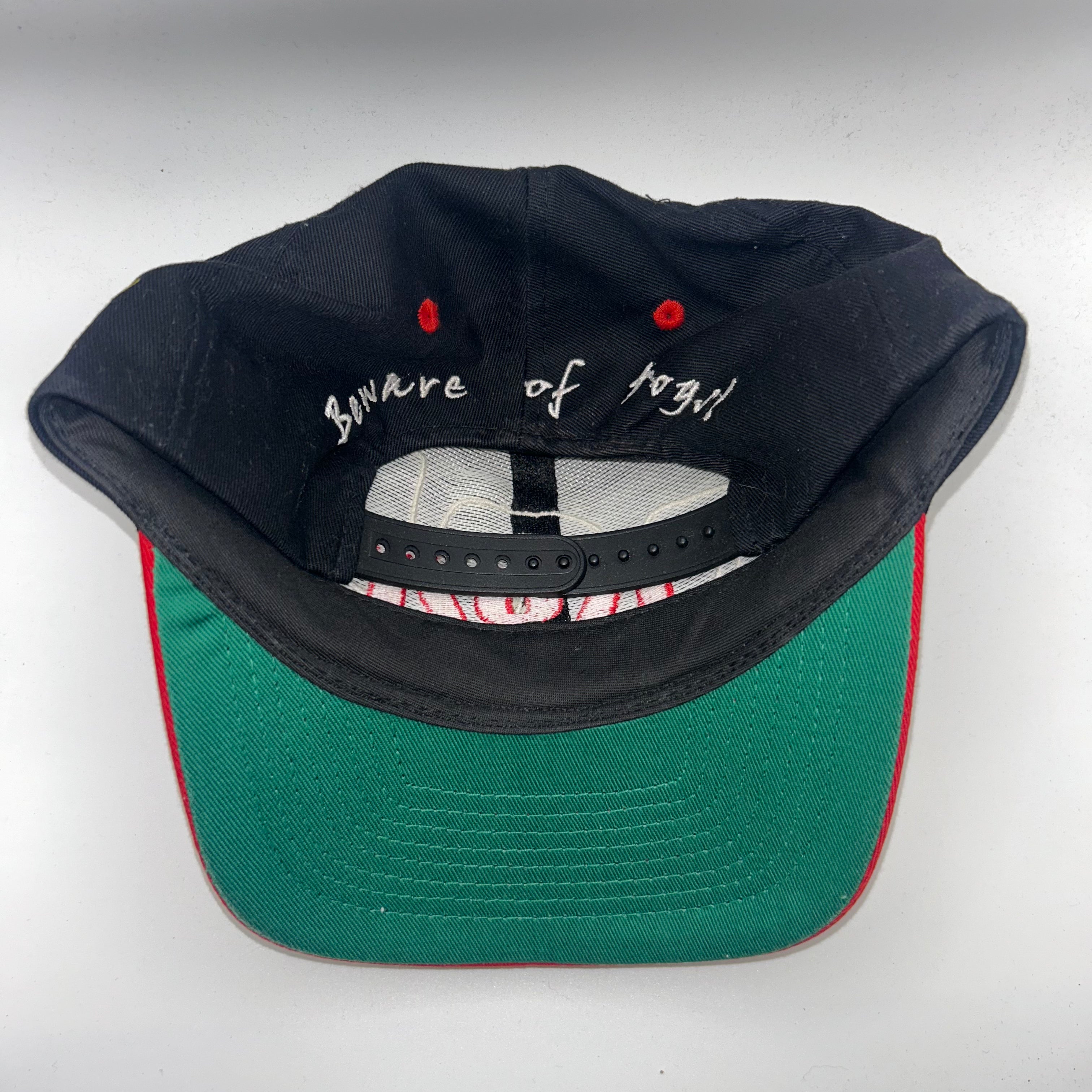 Vintage RCA Racing NASCAR Jeremey Mayfield 98 Beware of Dogs Black Red Snapback Hat