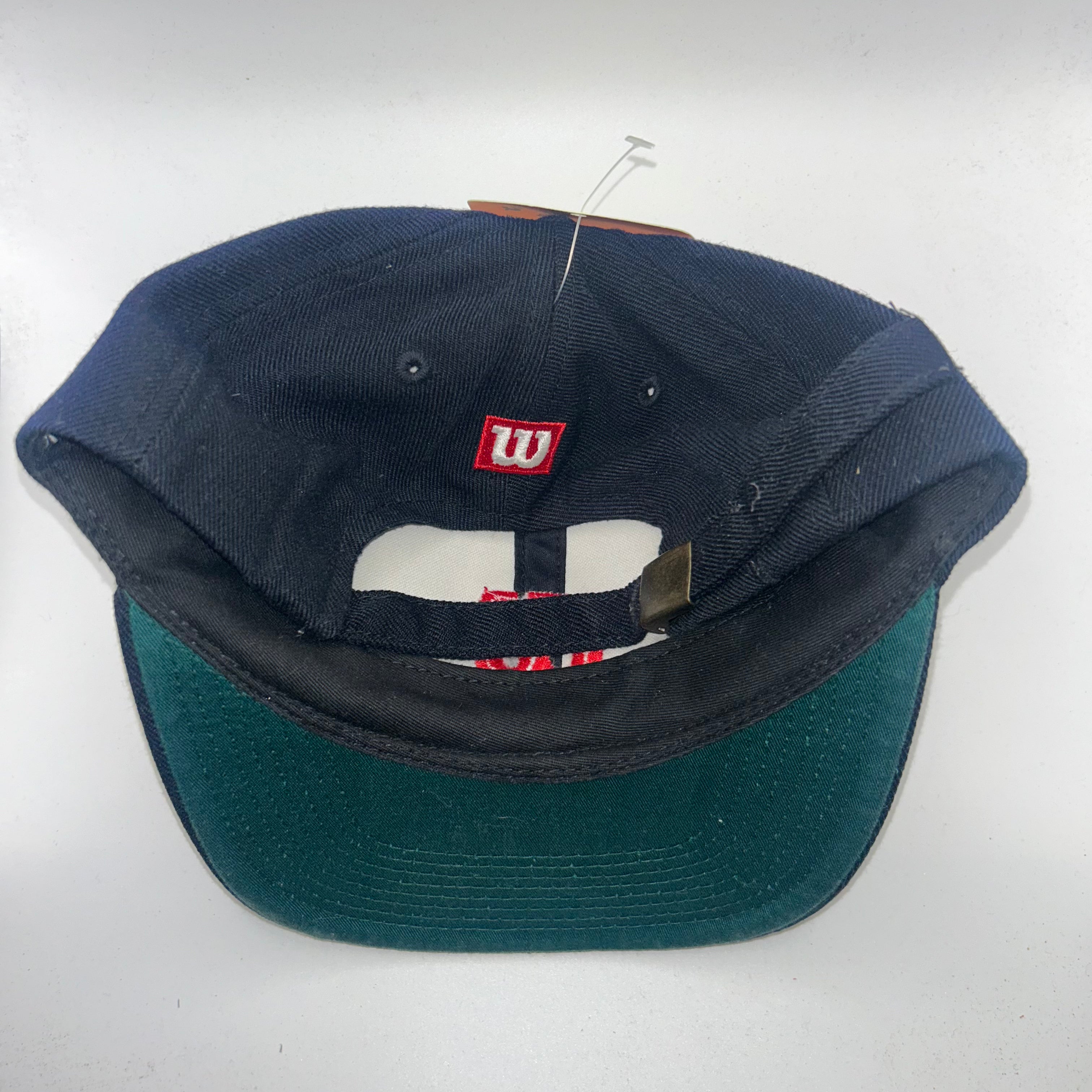 Vintage Wilson Sporting Goods W Golf Black Strapback Hat