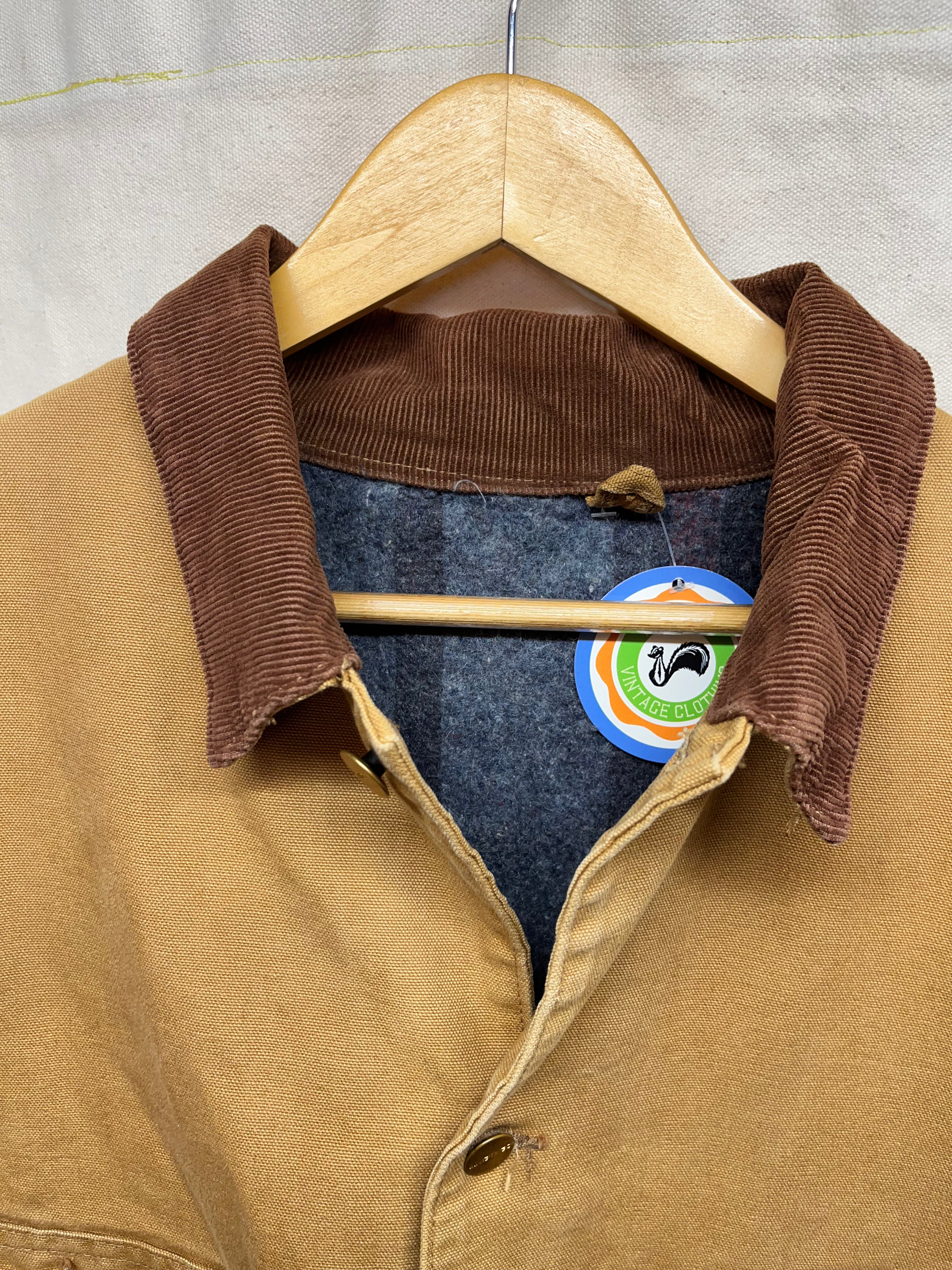 Vintage Carhartt Tan Blanket Lined Chore Barn Coat: XXL