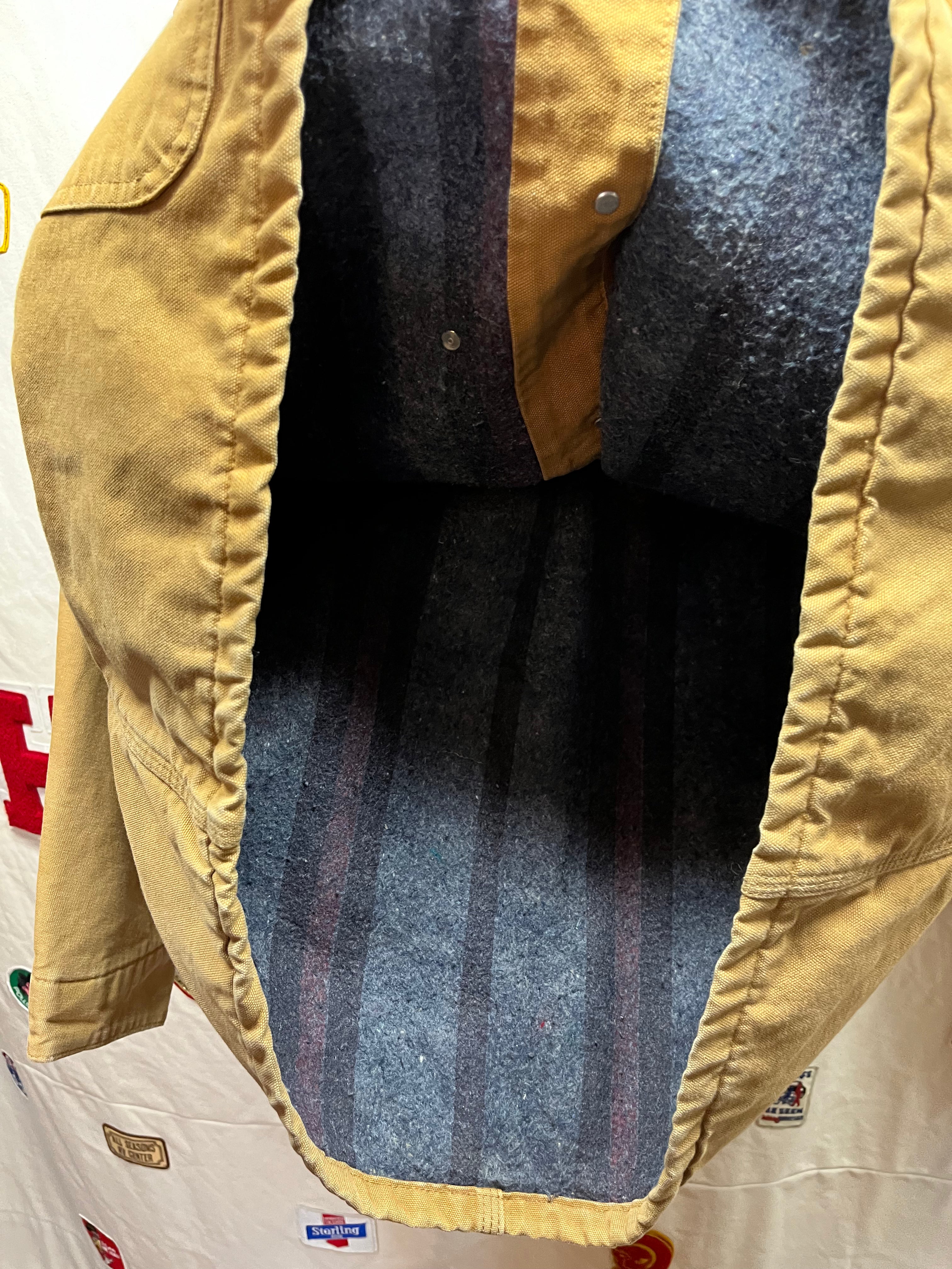 Vintage Carhartt Tan Blanket Lined Chore Barn Coat: XXL