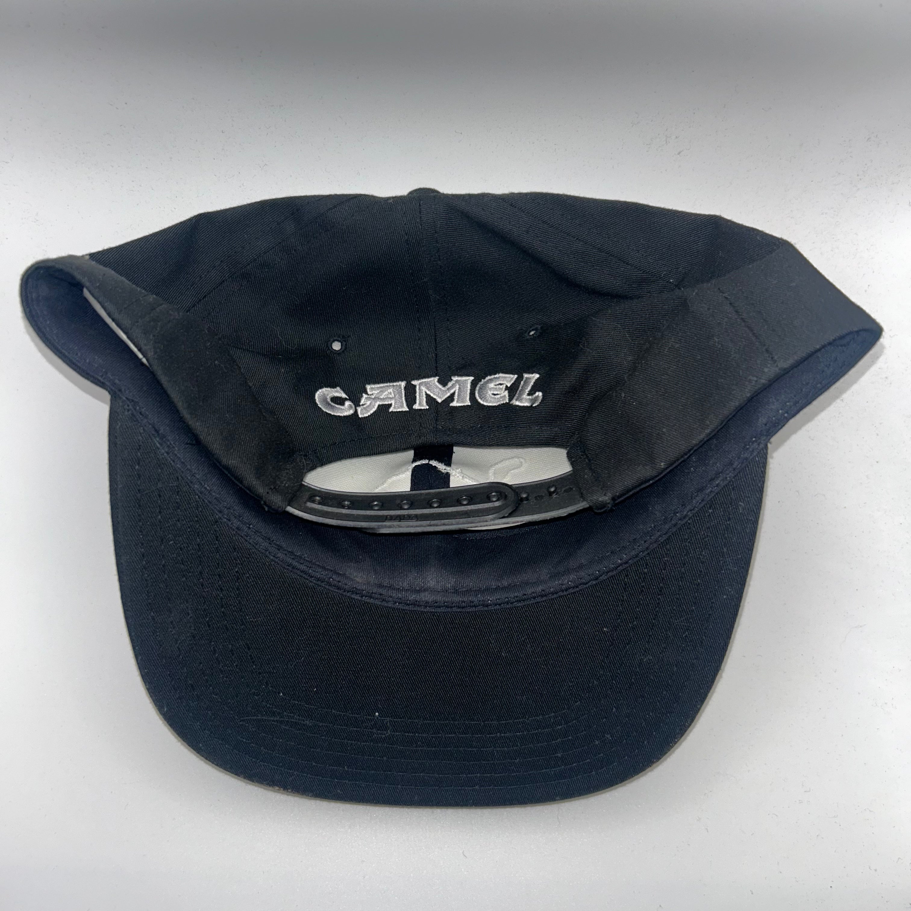 Vintage Camel Cigarettes Black Silver Snapback Hat