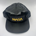 Vintage NASA Space Patch Black Gold Satin Snapback Hat