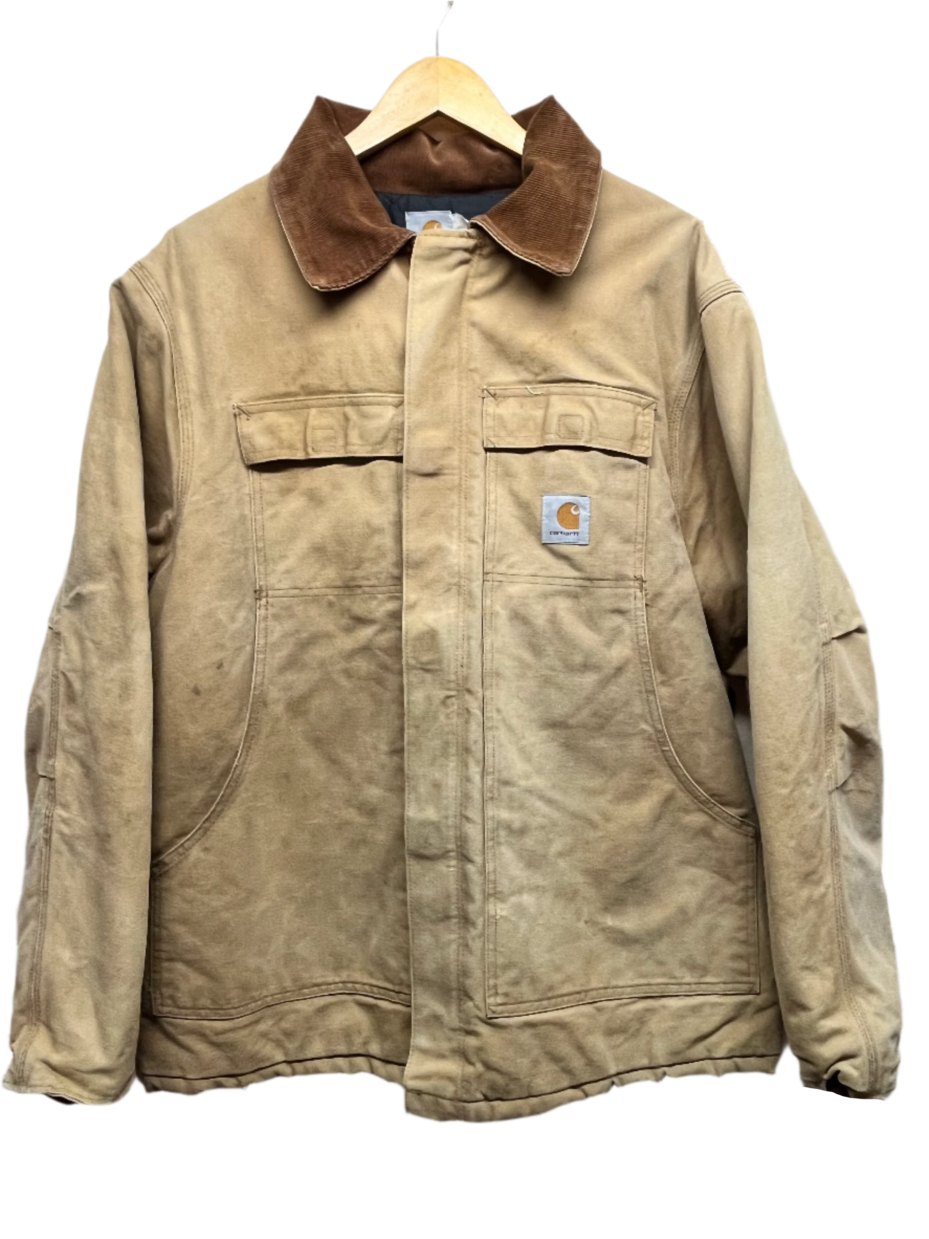 Vintage Carhartt Tan Artic Quilt Lined Zip-Up Jacket: XL 48