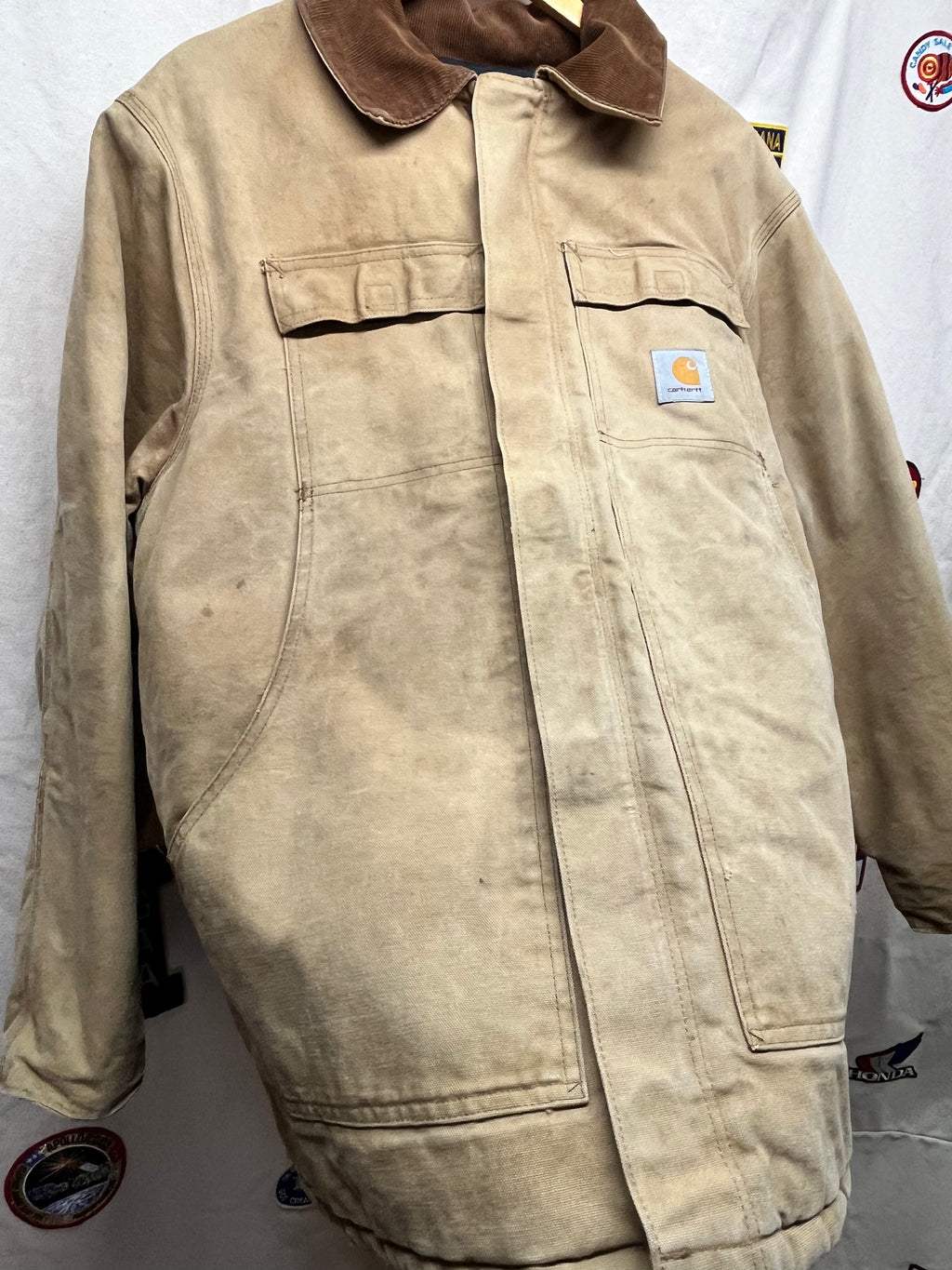 Vintage Carhartt Tan Artic Quilt Lined Zip-Up Jacket: XL 48