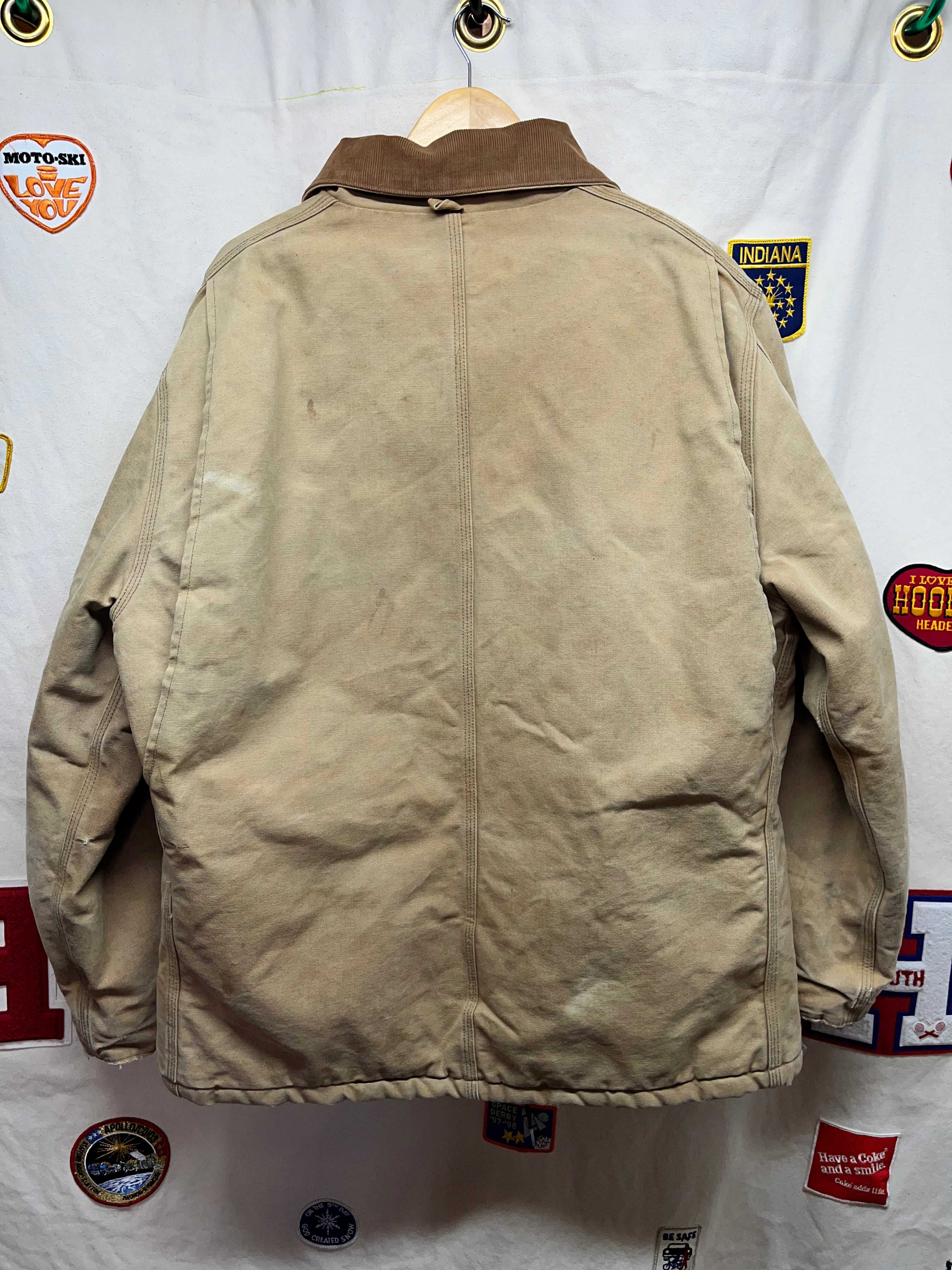Vintage Carhartt Tan Artic Quilt Lined Zip-Up Jacket: XL 48