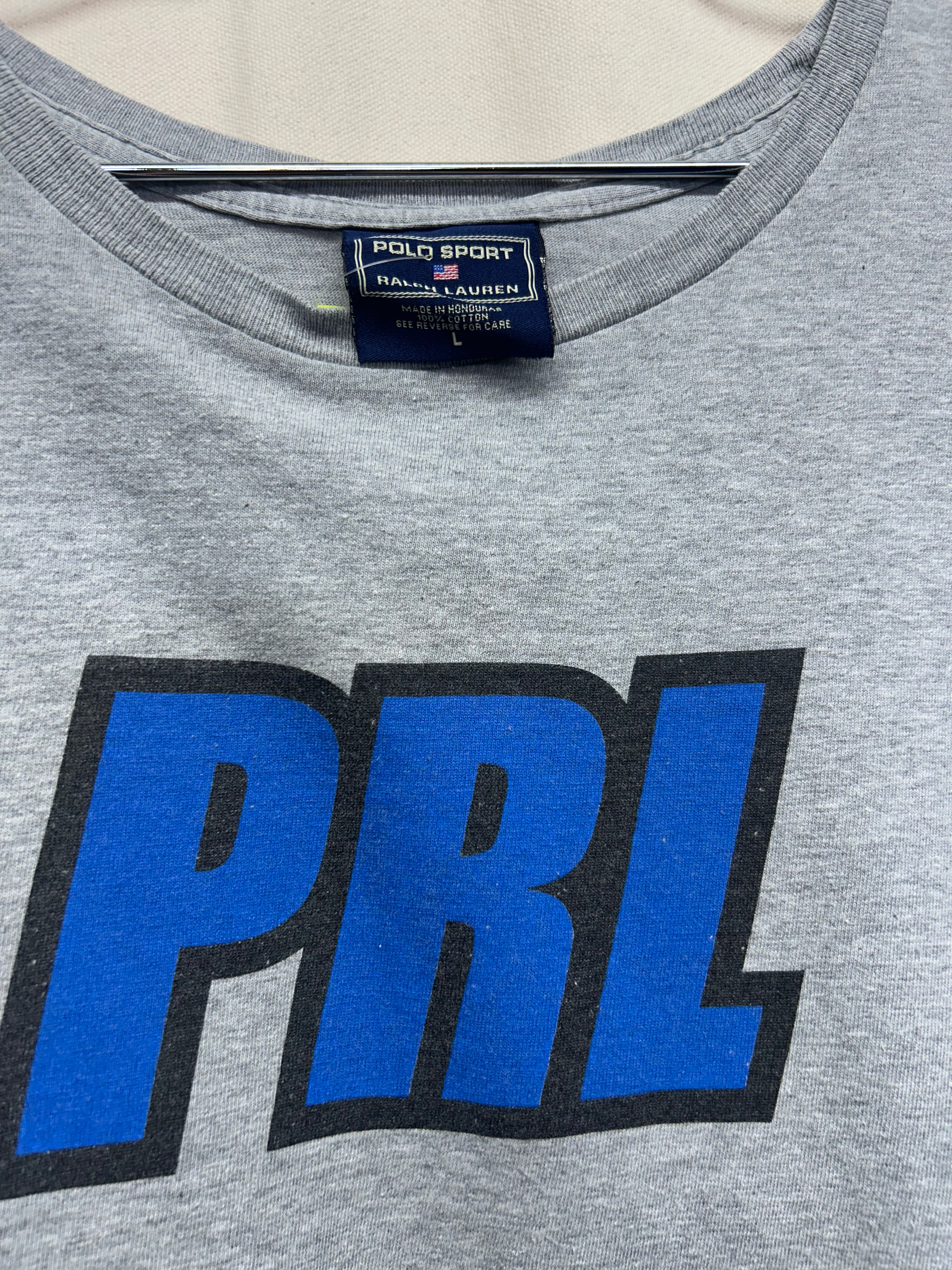 Vintage POLO Sport Ralph Lauren PS67 Long Sleeve Grey T-Shirt: L