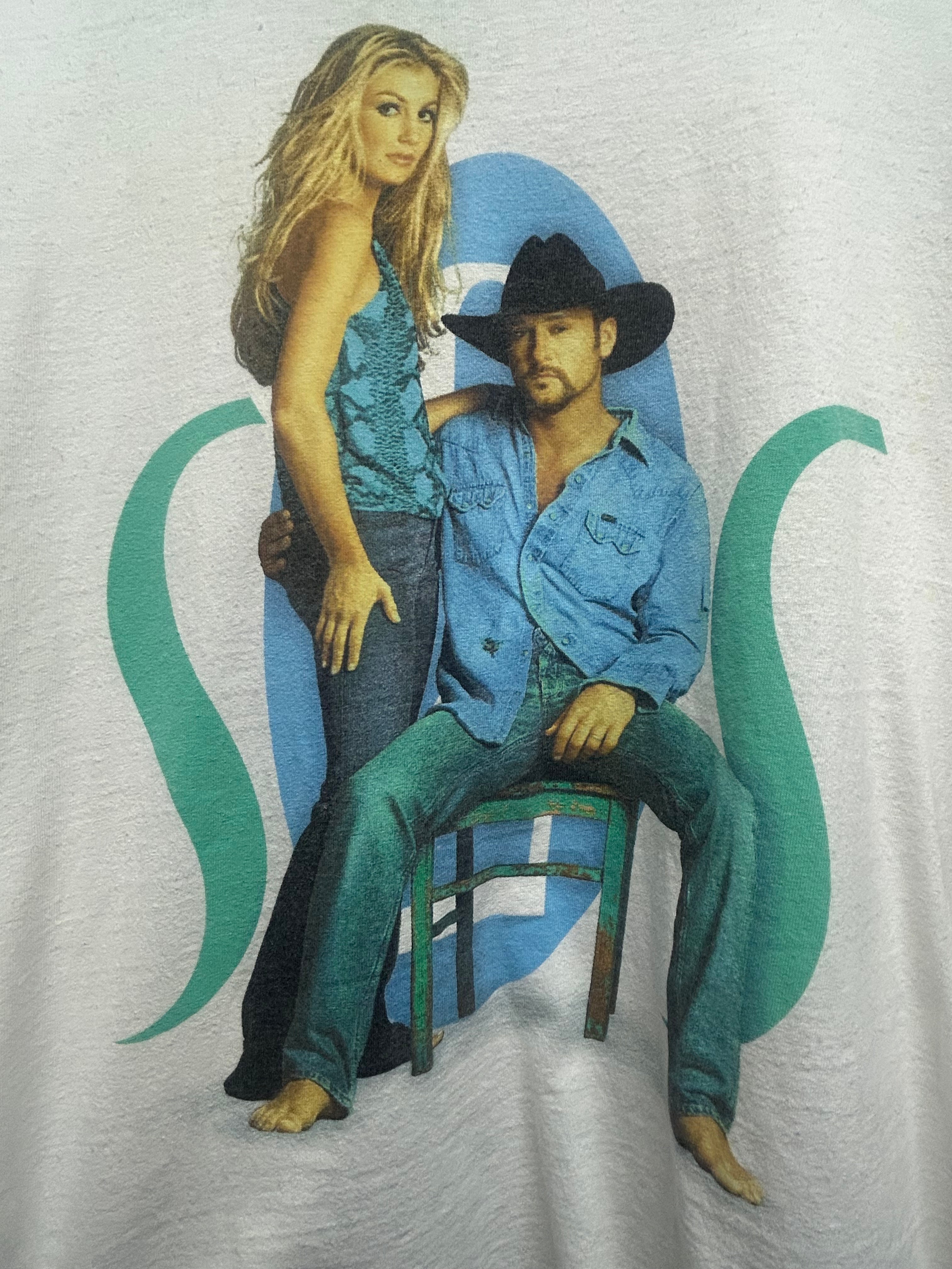 Vintage Tim McGraw & Faith Hill Soul2Soul Tour Y2k White T-Shirt: L