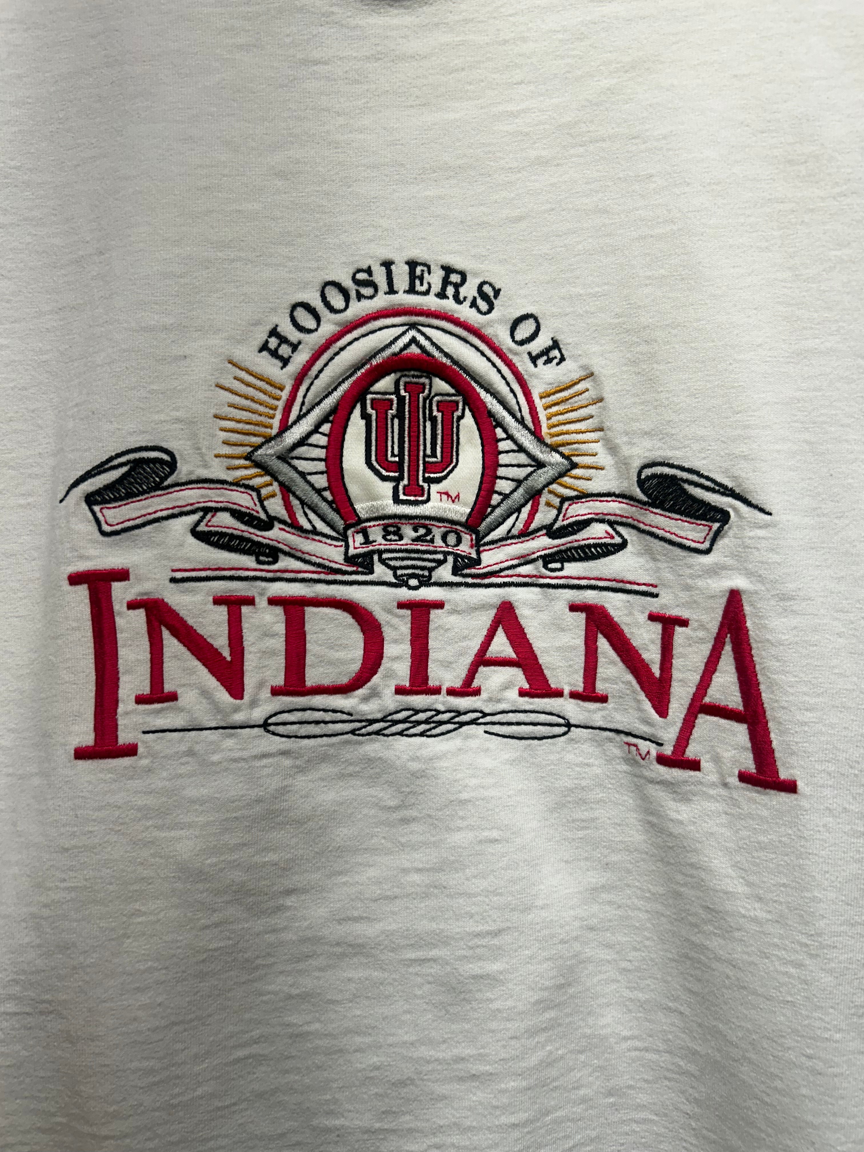 Vintage IU Indiana Hoosiers Crest Midwest Embroidery T-Shirt: L
