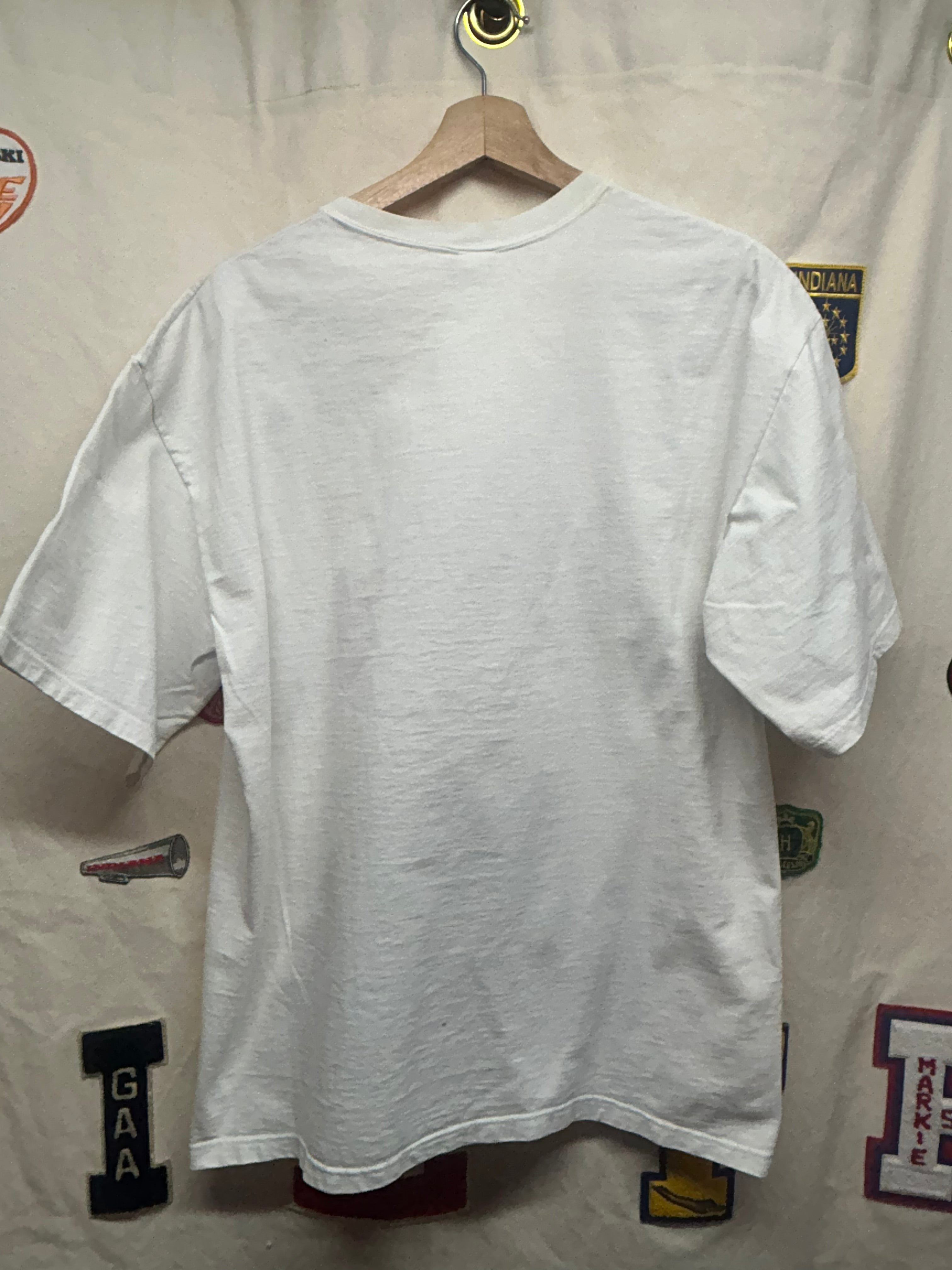 Vintage IU Indiana Hoosiers Crest Midwest Embroidery T-Shirt: L