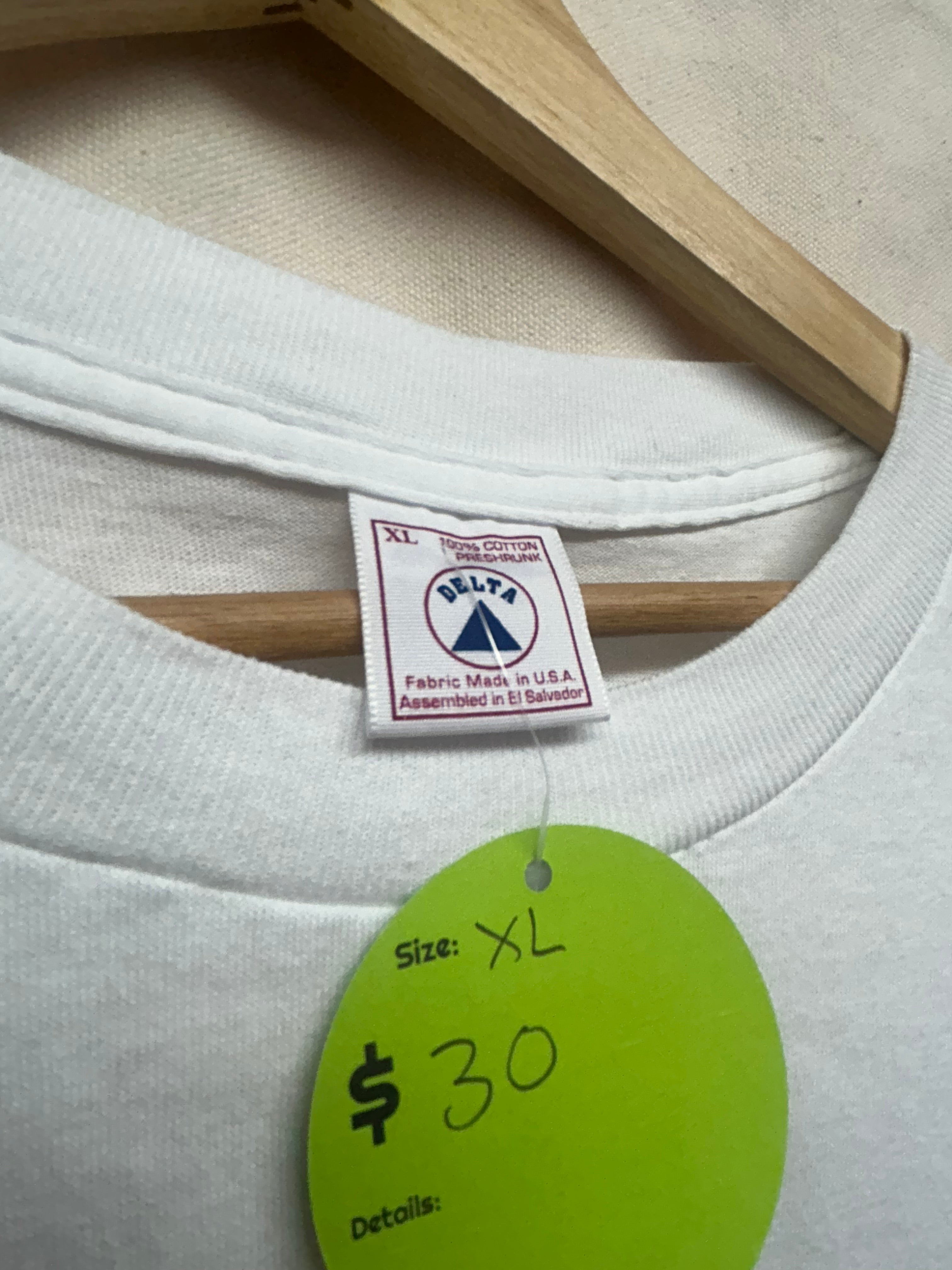 Vintage '95 Skoal Music "Rock the Rockies" Concert White T-Shirt: XL