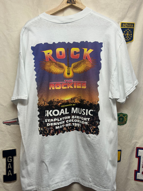 Vintage '95 Skoal Music "Rock the Rockies" Concert White T-Shirt: XL