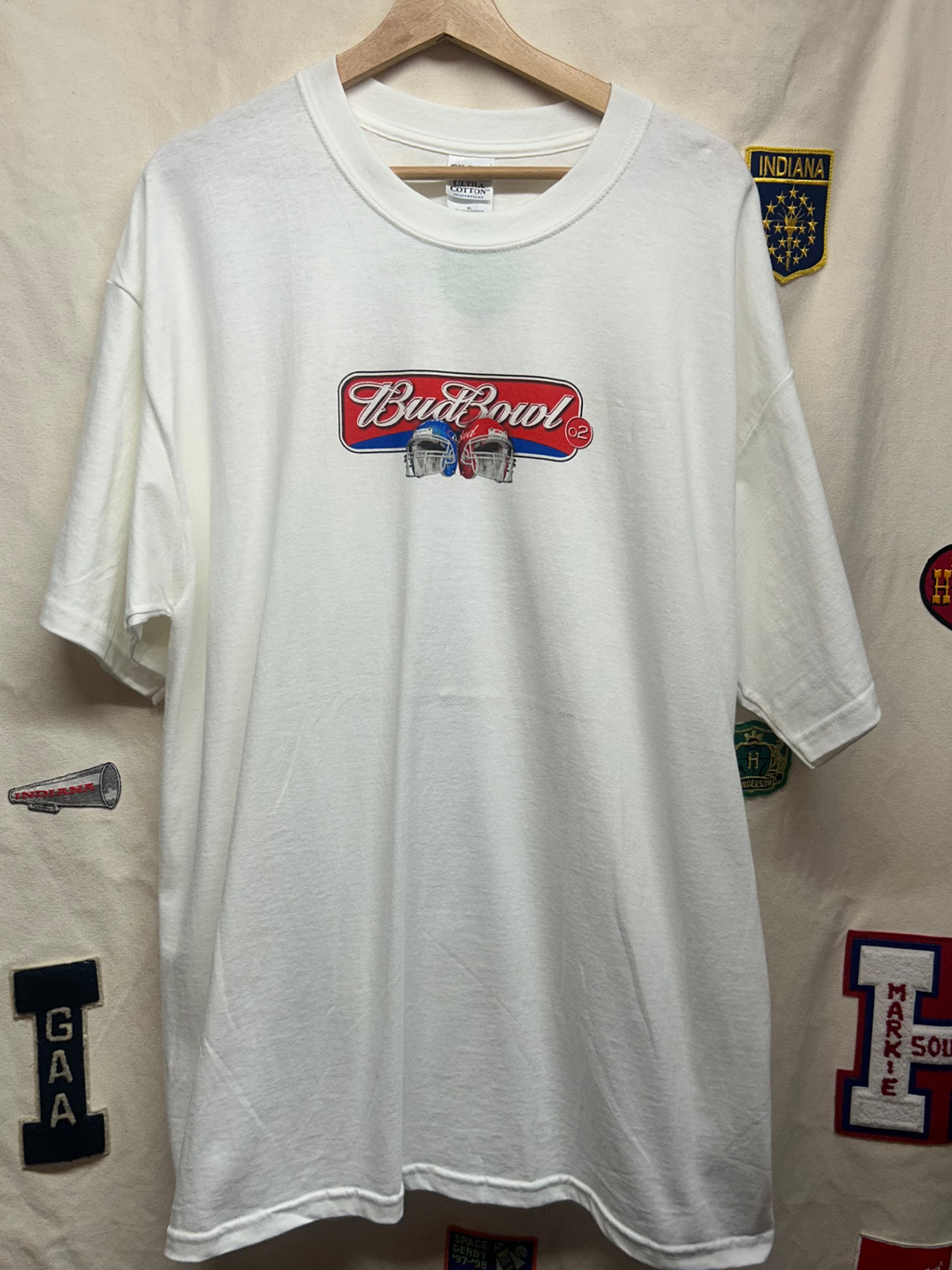 Vintage 2002 Bud Bowl Y2K Fox Sports White T-Shirt: XL