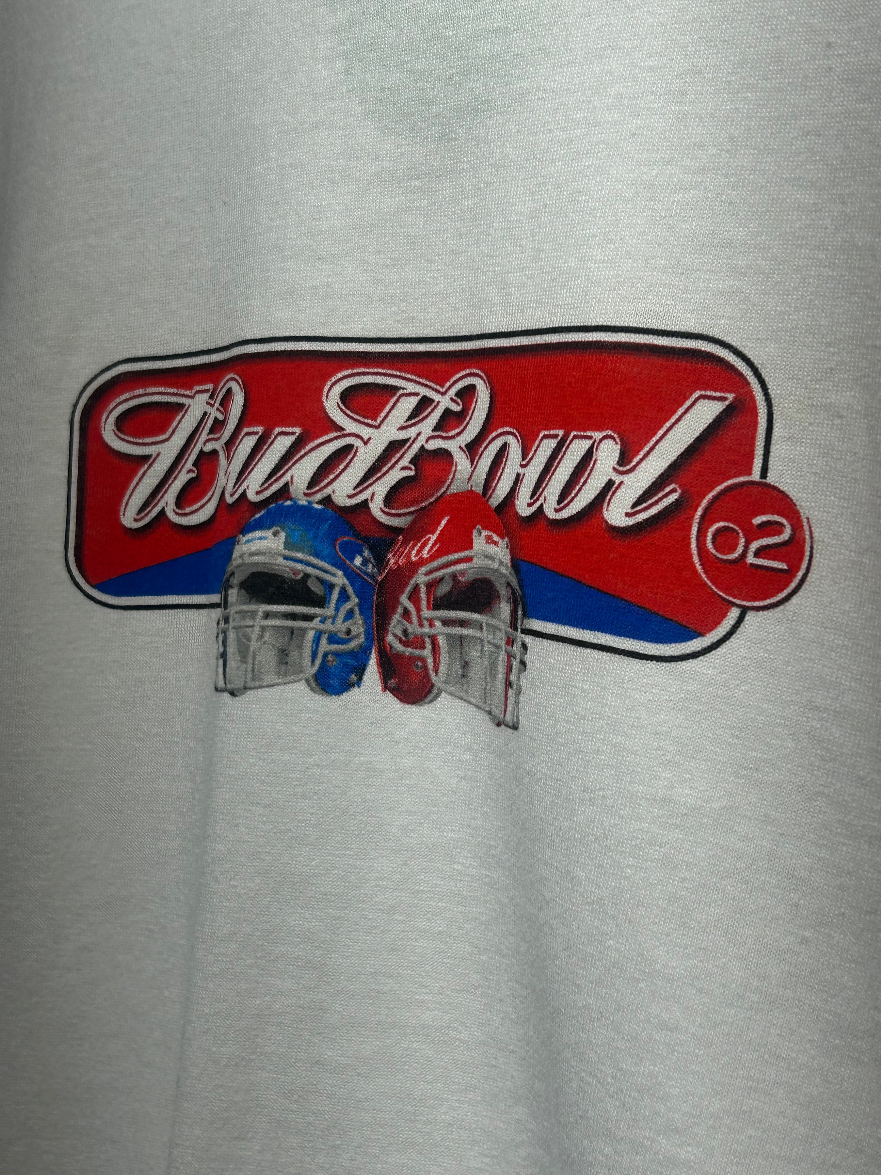 Vintage 2002 Bud Bowl Y2K Fox Sports White T-Shirt: XL