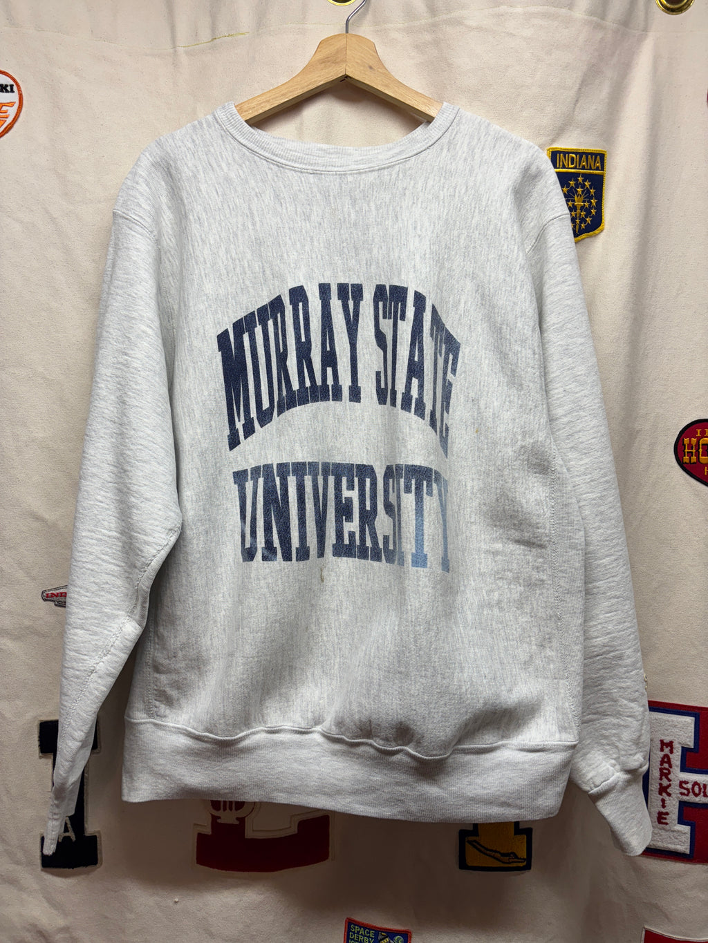 Vintage Murray State Racers Kentucky Grey Pro Weave Crewneck Sweatshirt: XL