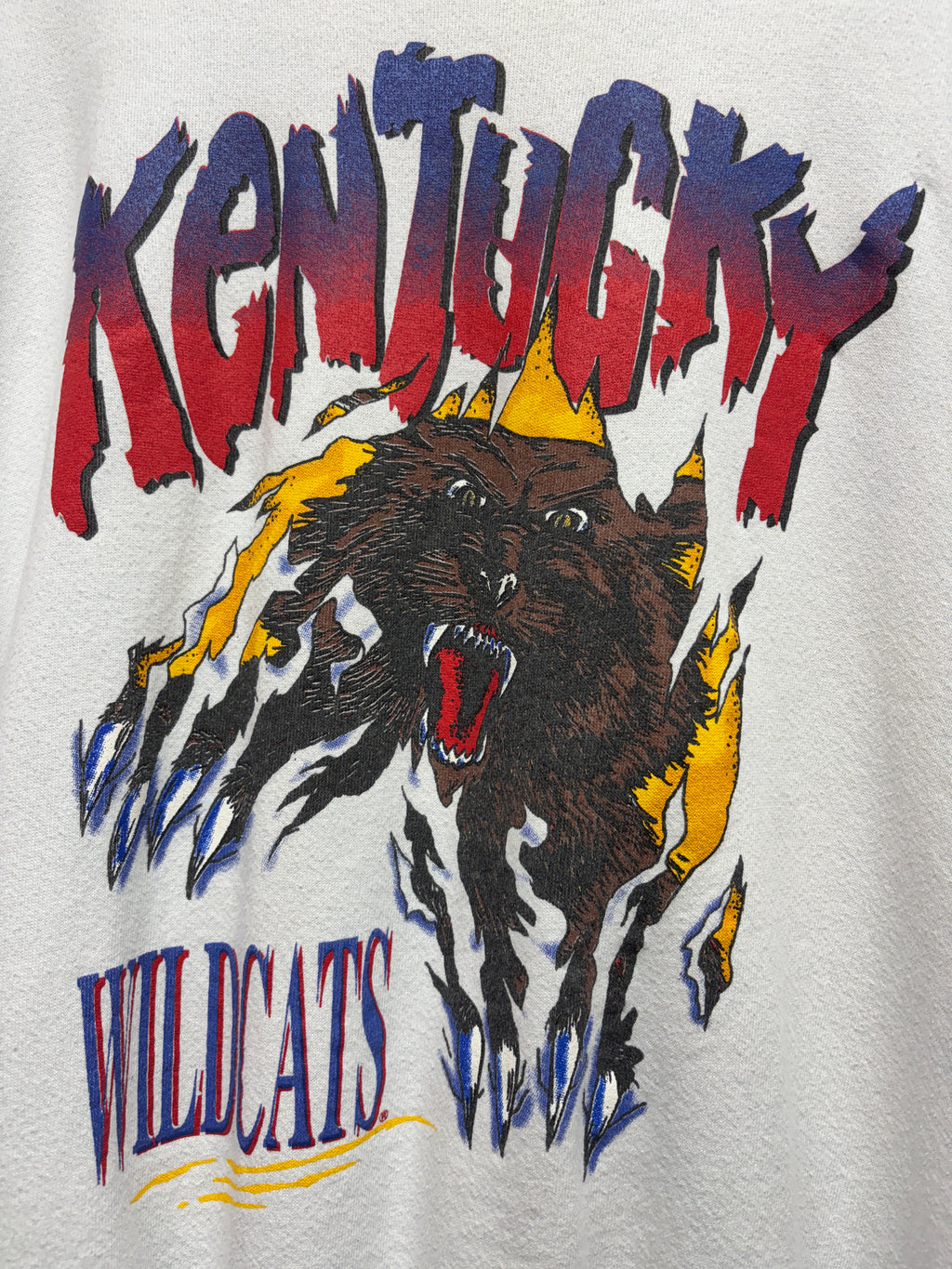 Vintage University of Kentucky Wildcats UK Breakthrough White Crewneck Sweatshirt: Large