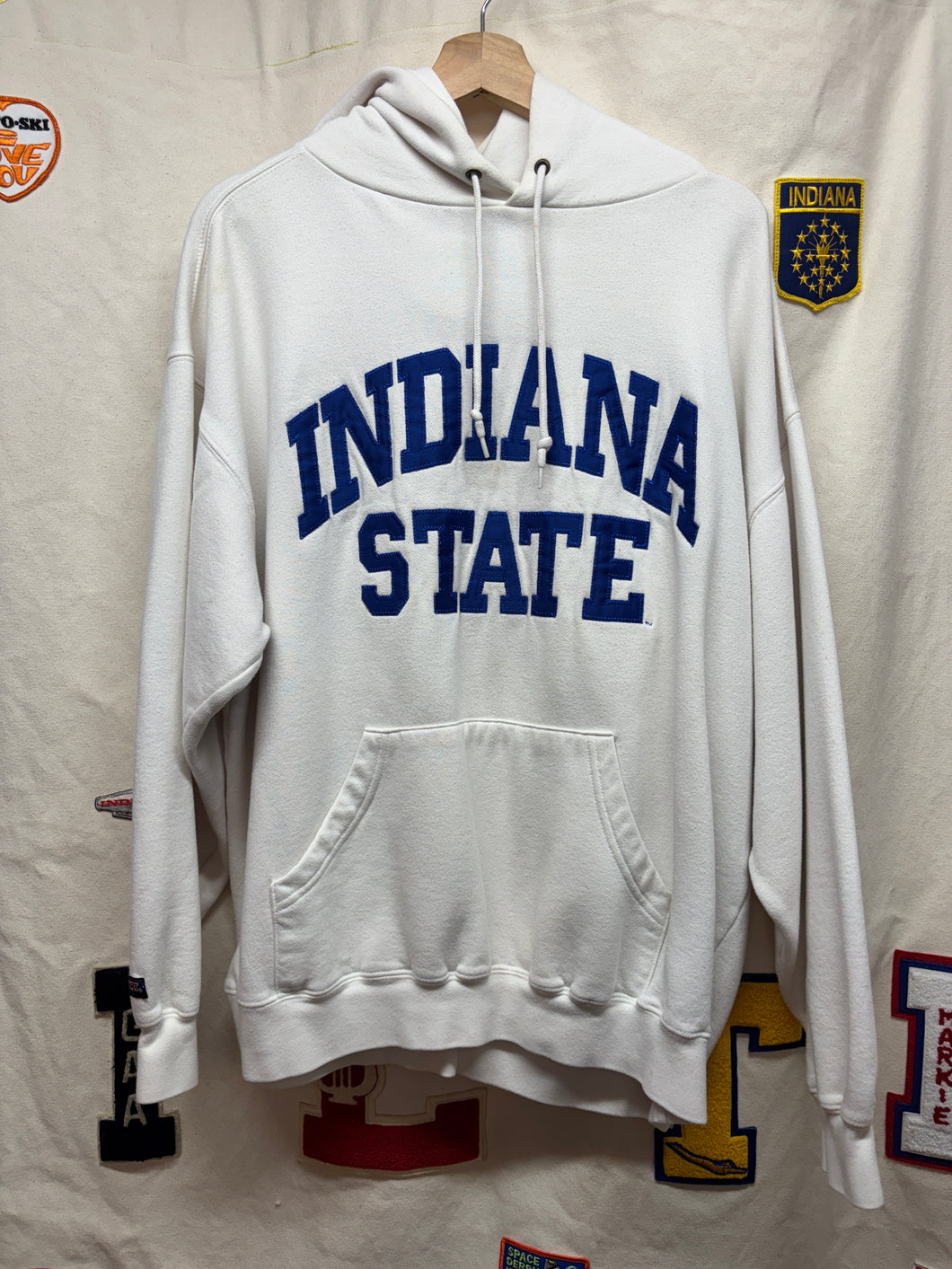 Vintage Indiana State University Sycamores White Jansport Sweatshirt Hoodie: Large