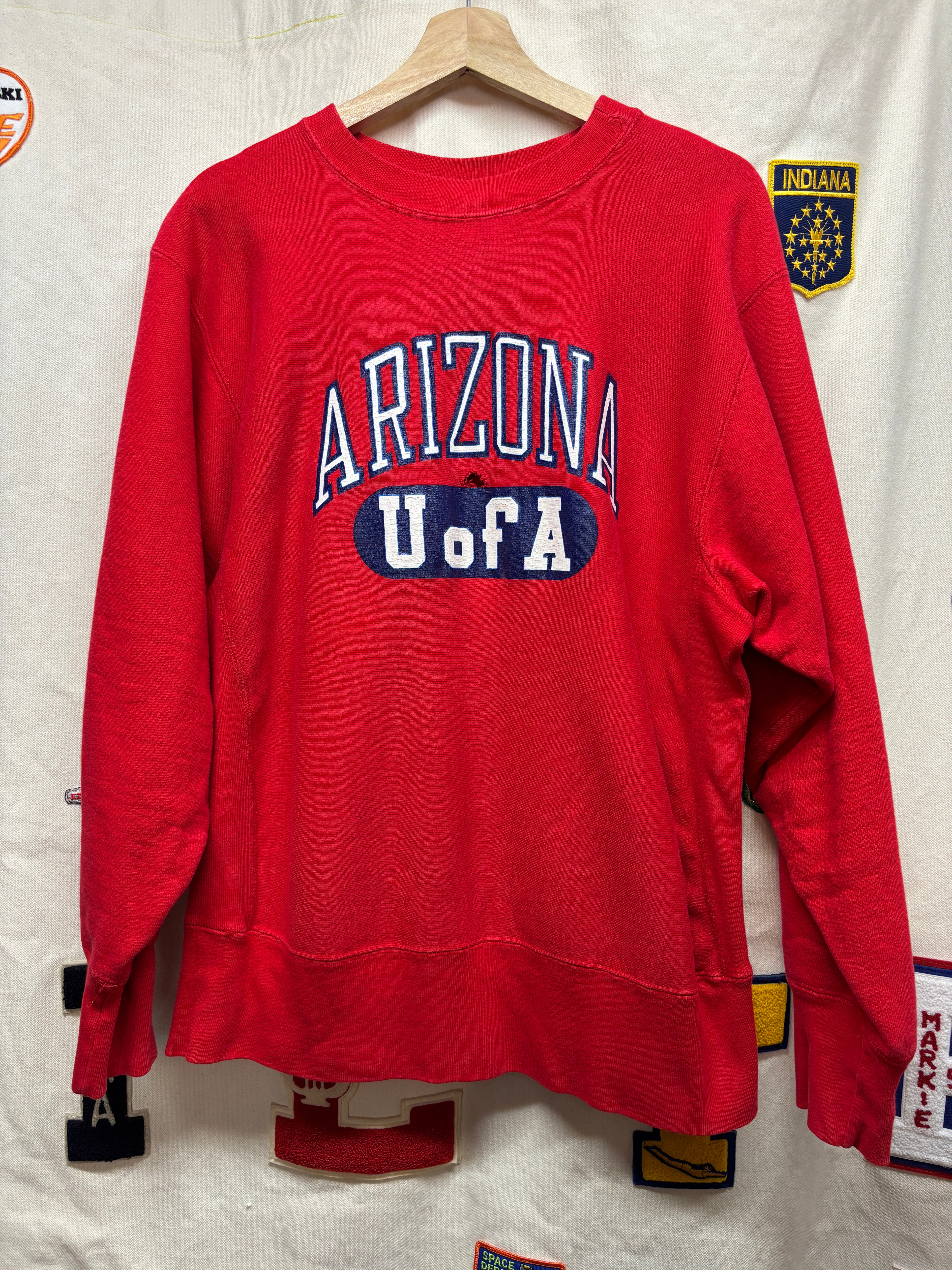 Vintage University of Arizona Wildcats U of A Red 80's Champion Reverse Weave: Large