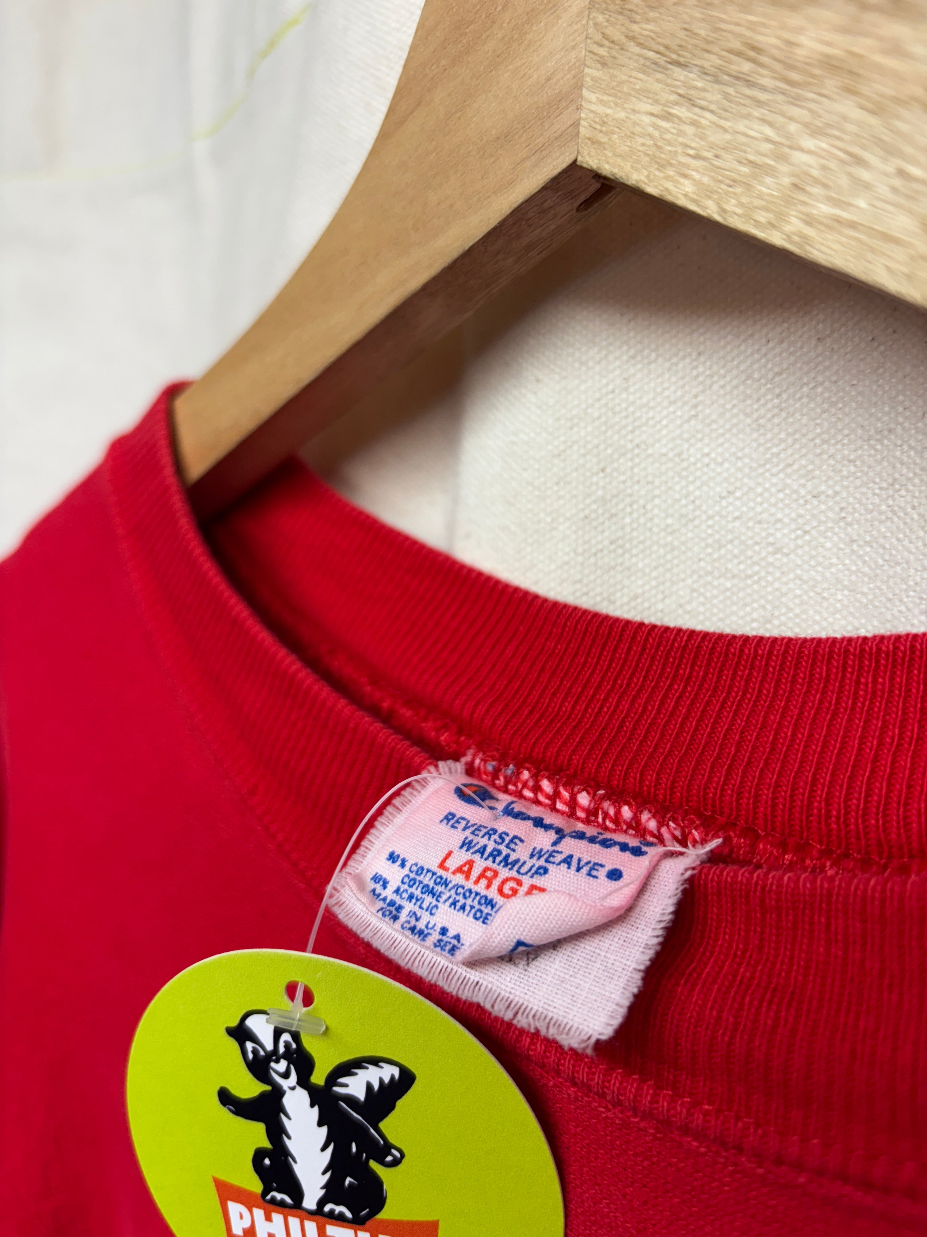 Vintage University of Arizona Wildcats U of A Red 80's Champion Reverse Weave: Large