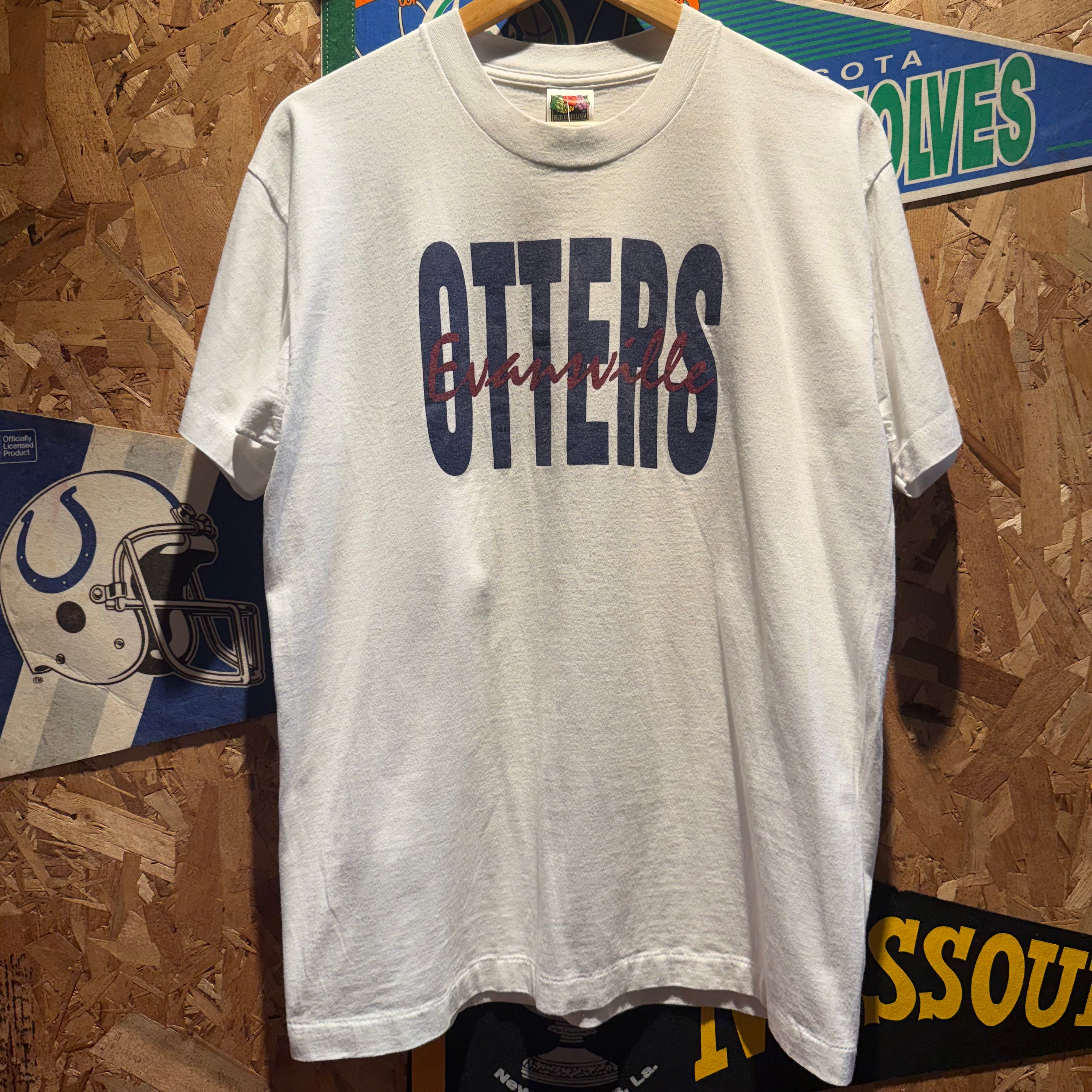 Vintage Evansville Indiana Otters Baseball T-Shirt: L