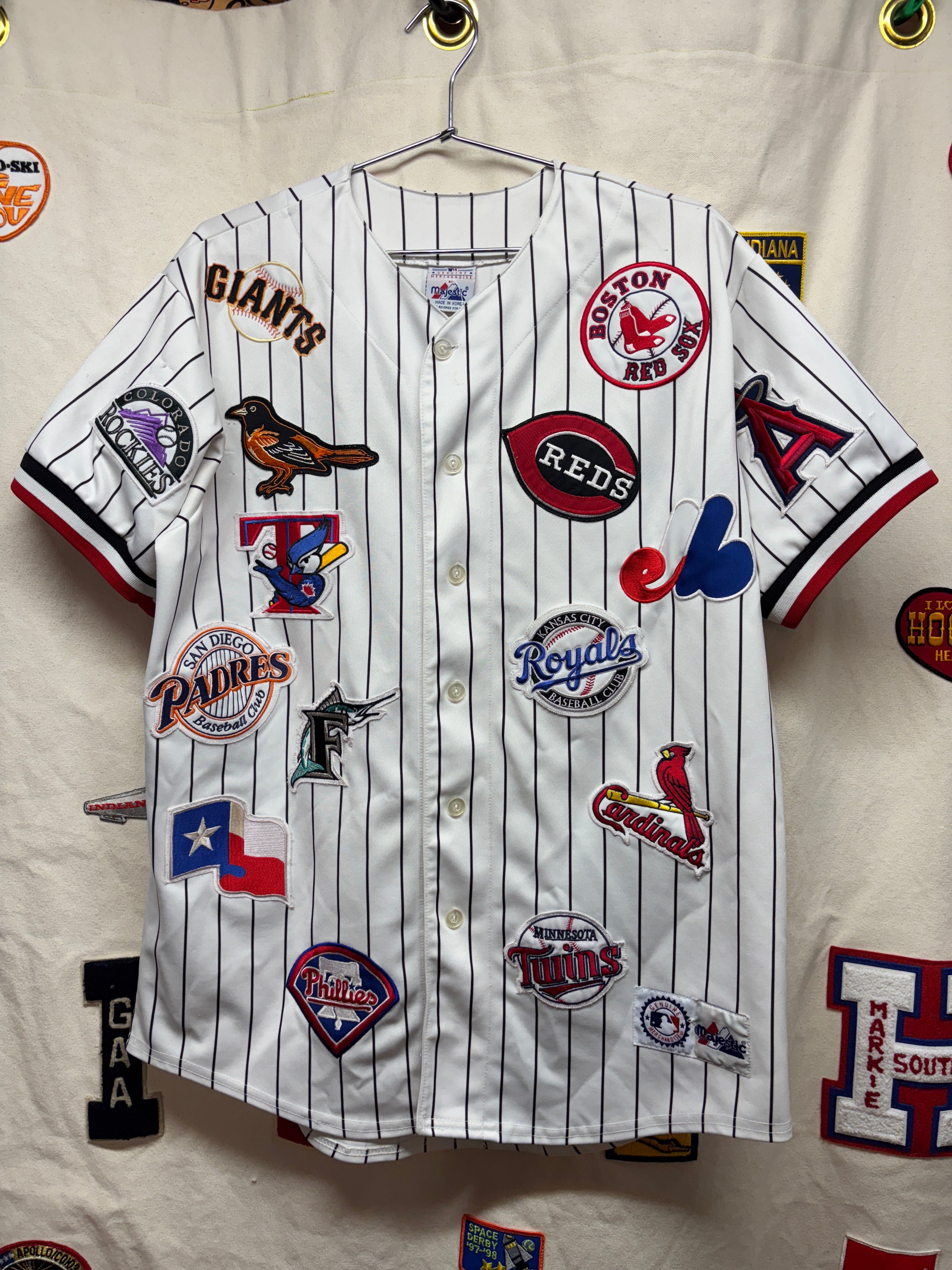 Vintage 2003 MLB All Star Game Chicago Pinstripe Patch Baseball Jersey: Large