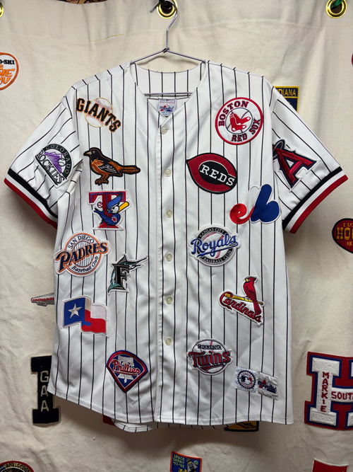 Vintage 2003 MLB All Star Game Chicago Pinstripe Patch Baseball Jersey: Large