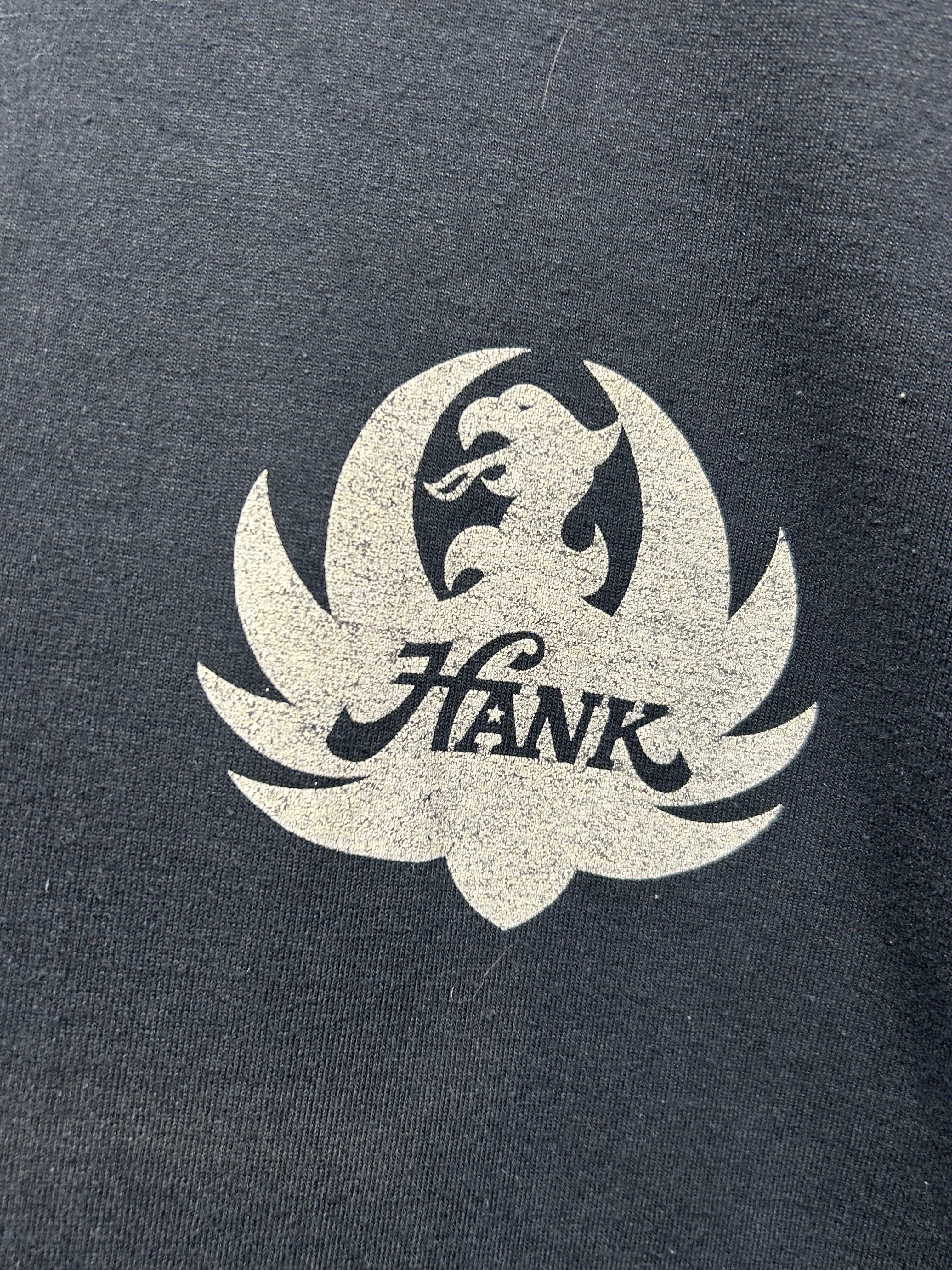 Vintage Hank Williams Jr. Ruger Logo & Flags Black Screen Stars T-Shirt: L