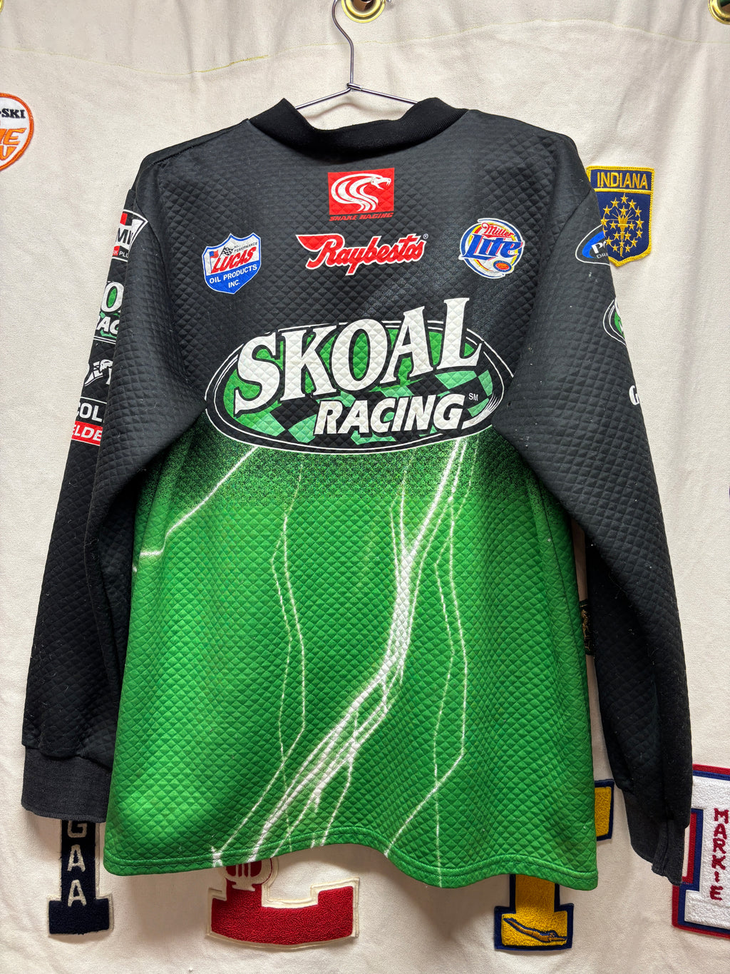 Vintage Skoal Racing Lightning Green NHRA Drag Crew Outer Circle Longsleeve Jersey: Large
