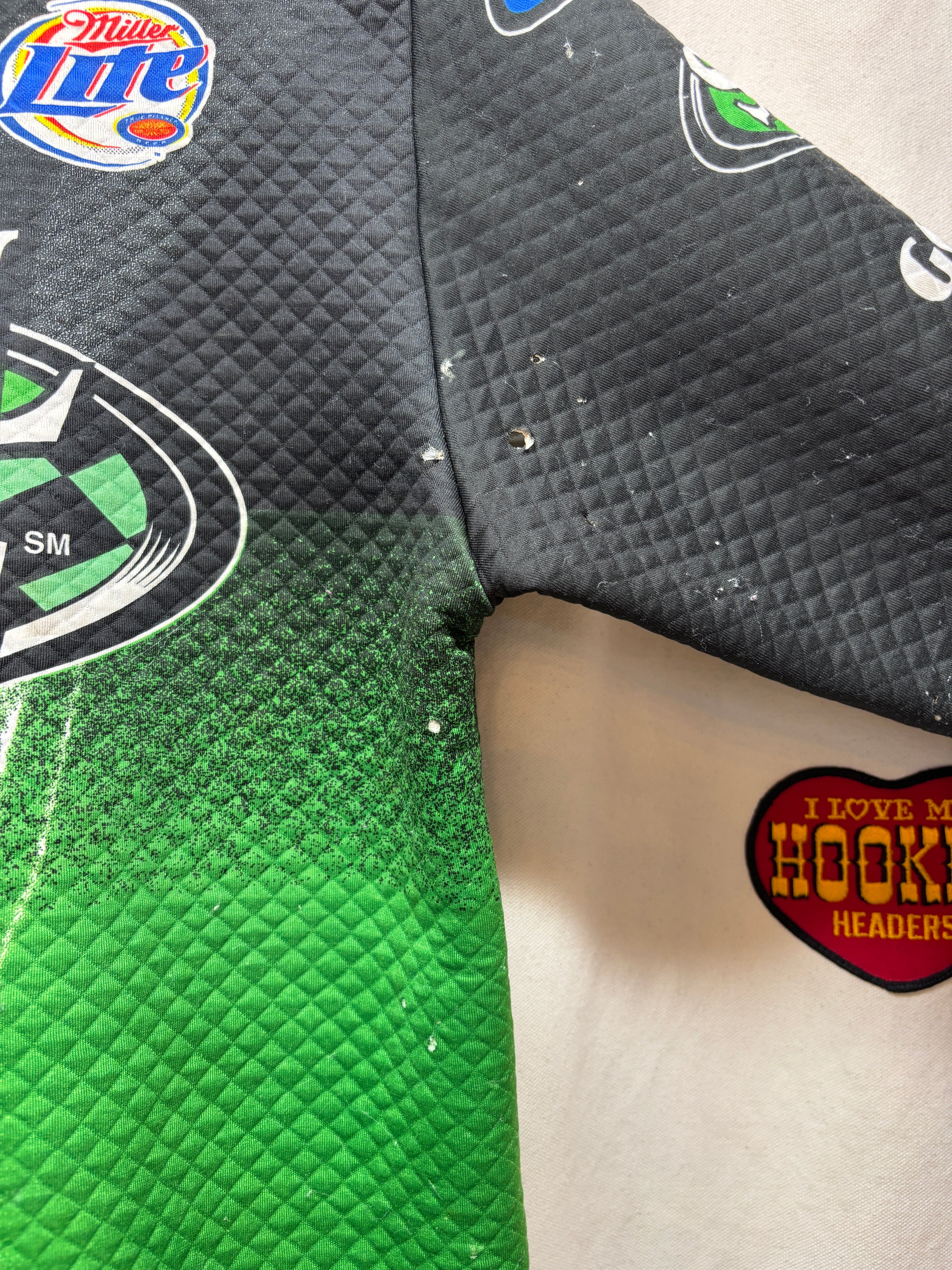 Vintage Skoal Racing Lightning Green NHRA Drag Crew Outer Circle Longsleeve Jersey: Large