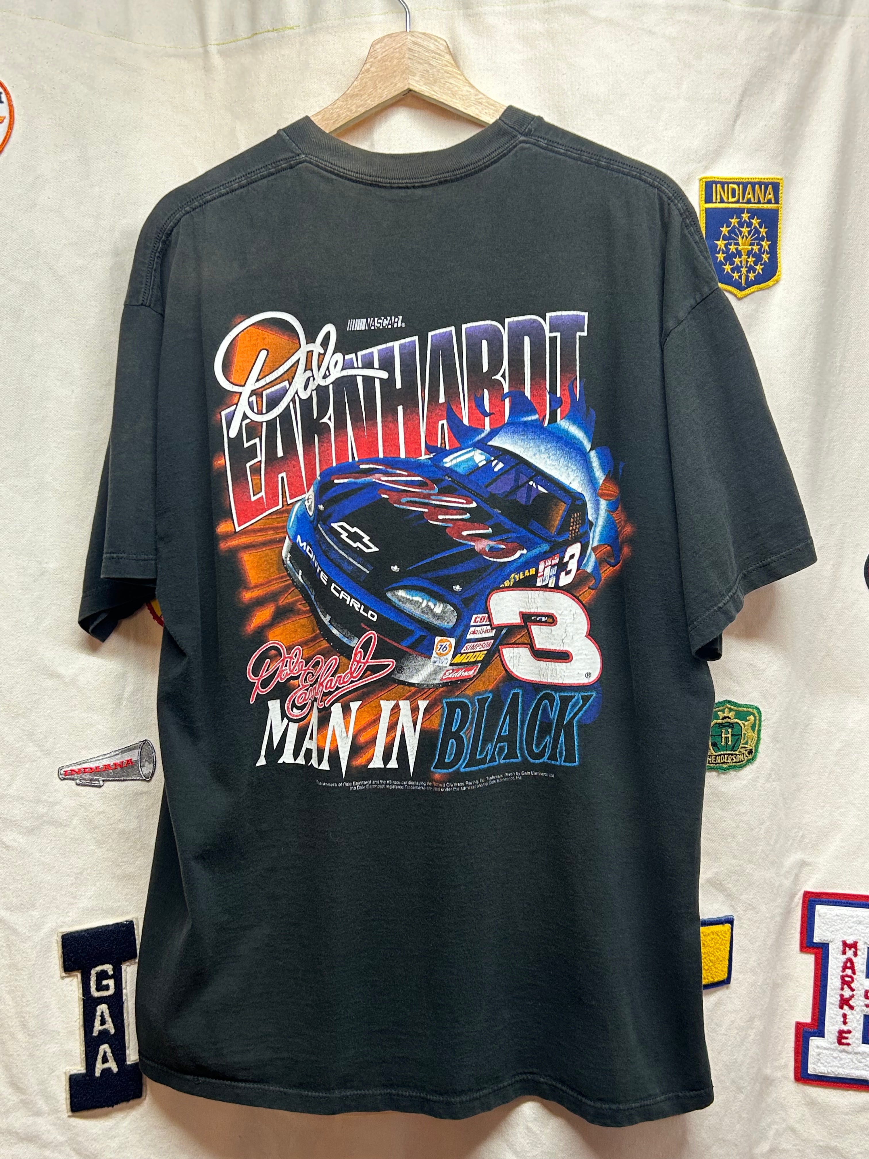Vintage Dale Earnhardt "Man In Black" Nascar #3 Black T-Shirt: L