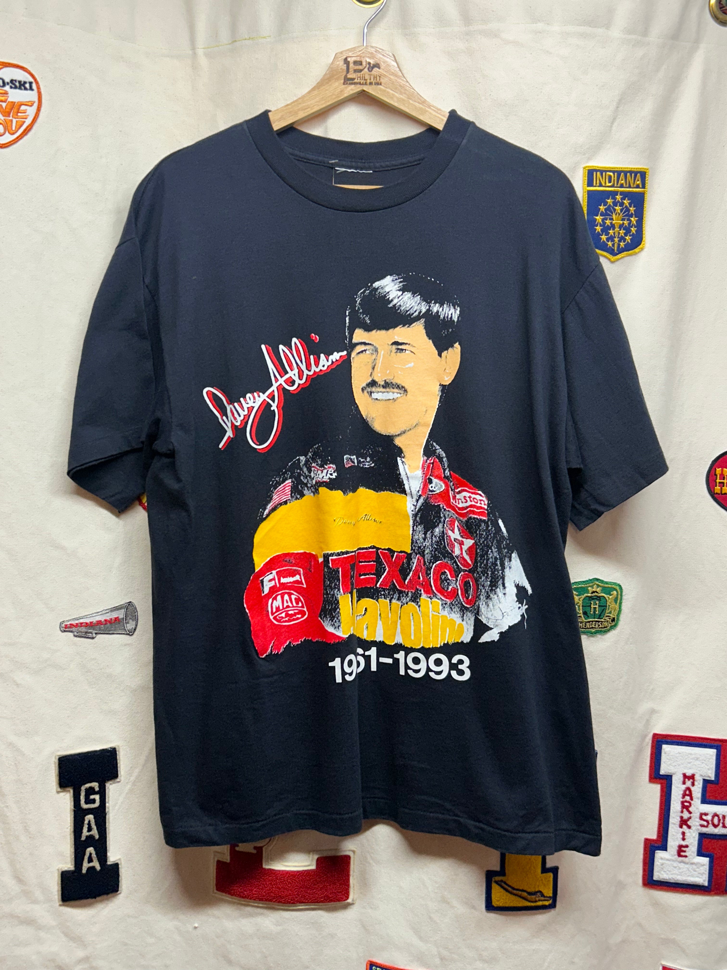 Vintage 90's Davey Allison 1961-1993 Winston Cup Nascar Black T-Shirt: L