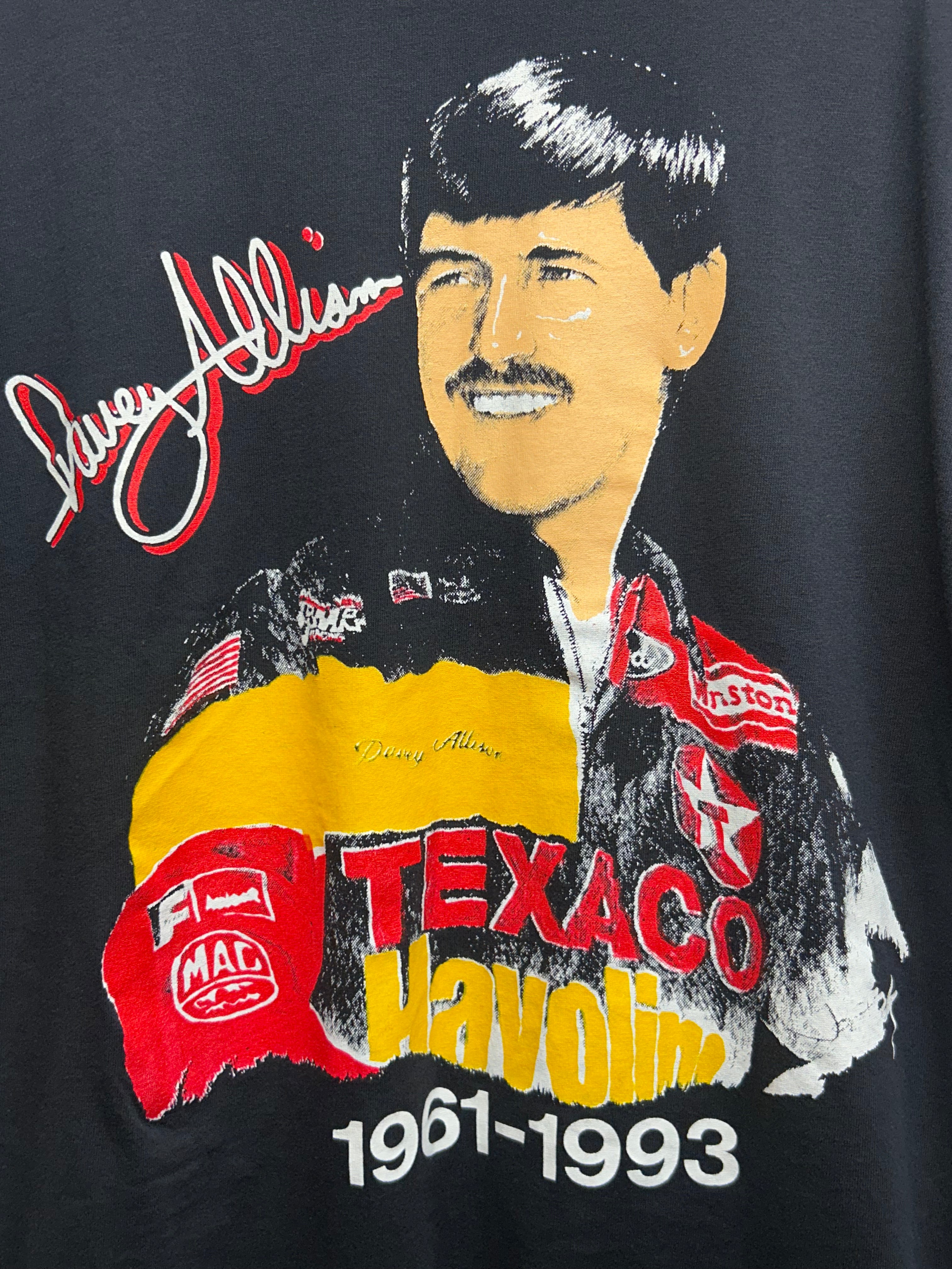 Vintage 90's Davey Allison 1961-1993 Winston Cup Nascar Black T-Shirt: L